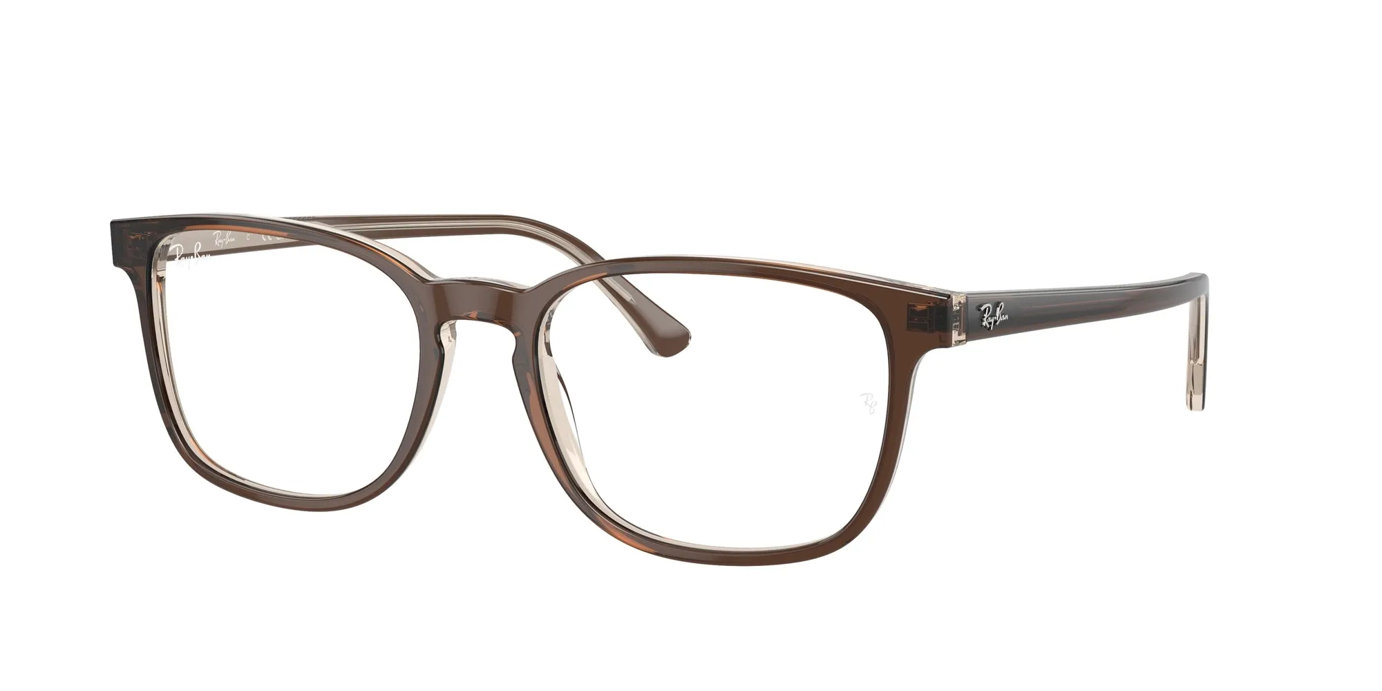 Ray - Ban RX5418 8365 Montature da vista Acetato Marrone Trasparente Pillow Normale - immagine 1