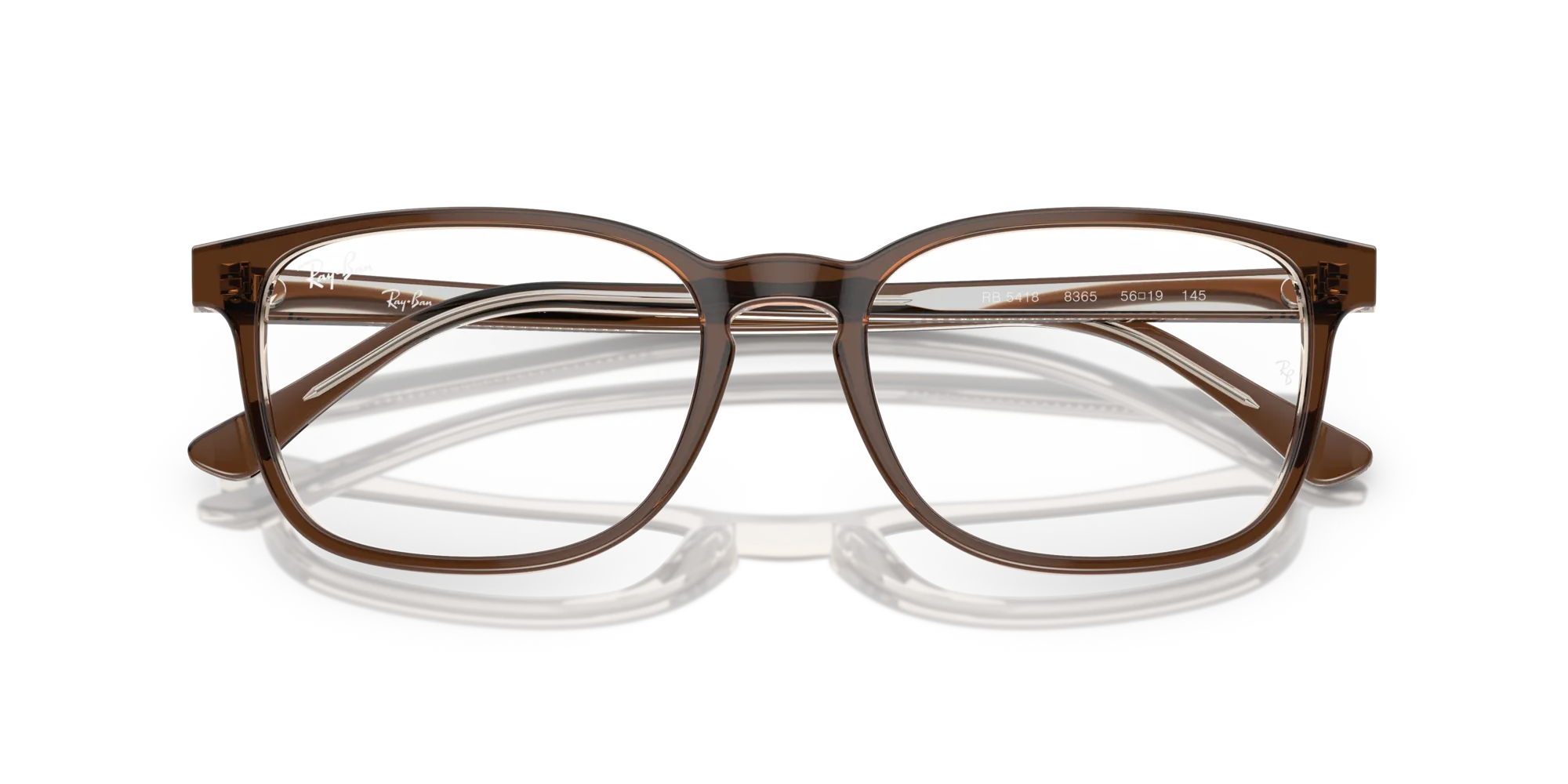 Ray - Ban RX5418 8365 Montature da vista Acetato Marrone Trasparente Pillow Normale - immagine 2