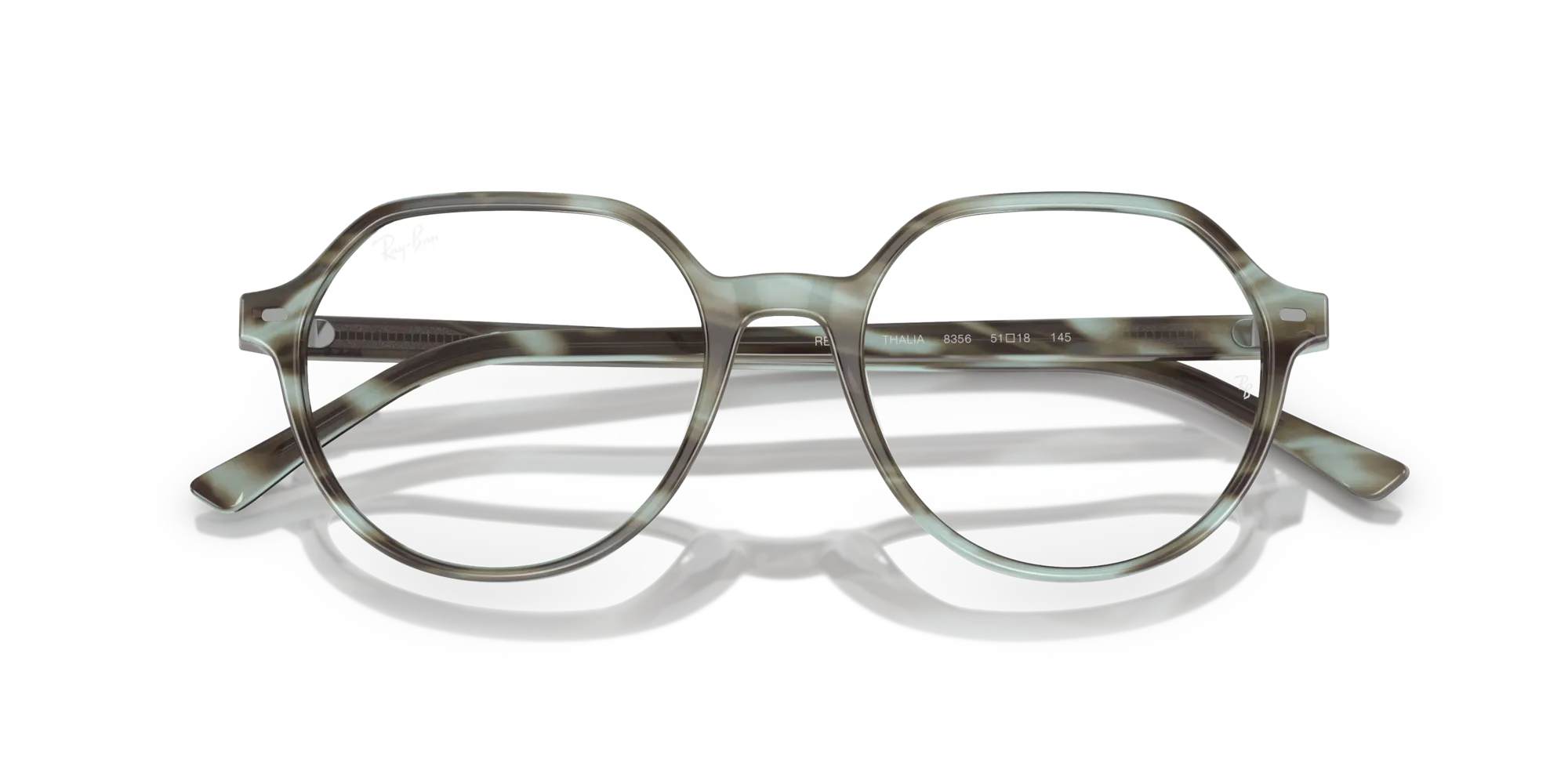 Ray - Ban RX5395 THALIA 8356 Montature da vista Acetato Verde Trasparente Rotonda Normale - immagine 2