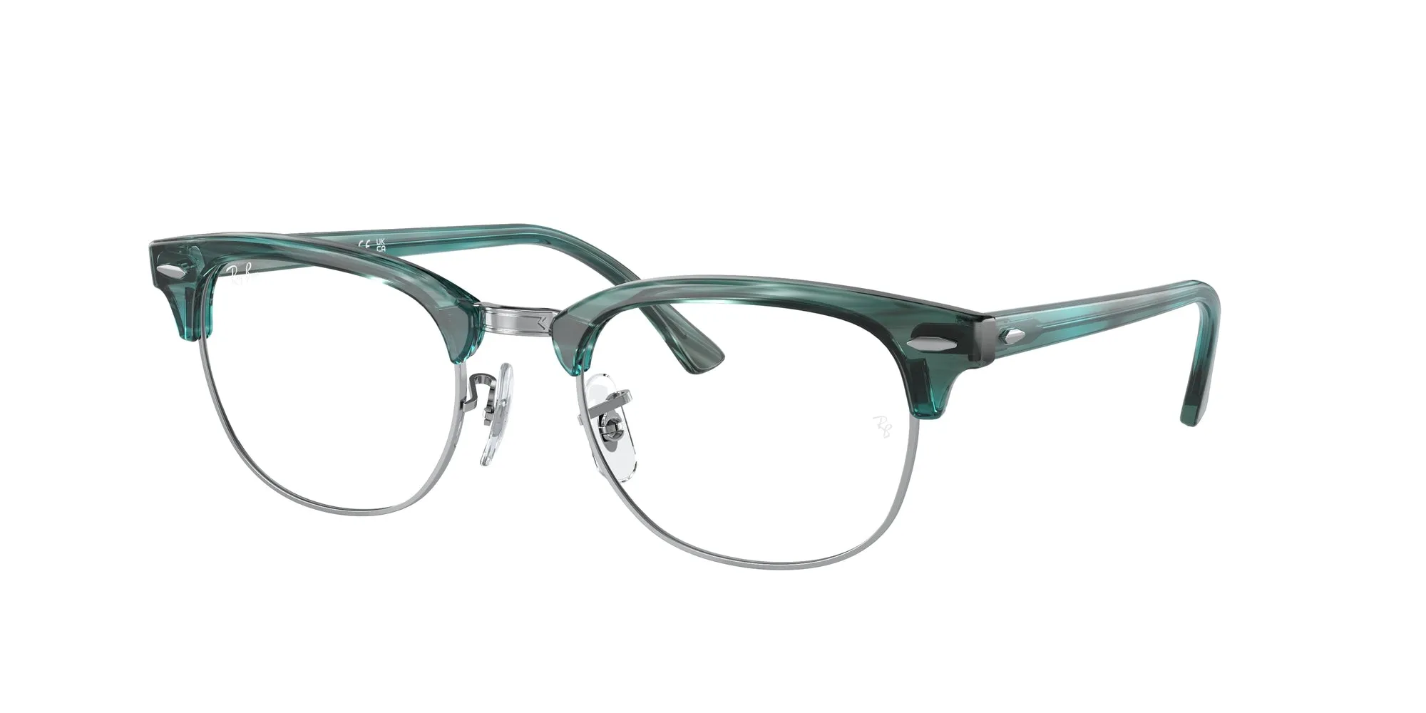 Ray - Ban RX5154 CLUBMASTER 8377 Montature da vista Acetato Verde Trasparente Squadrata Normale - immagine 1