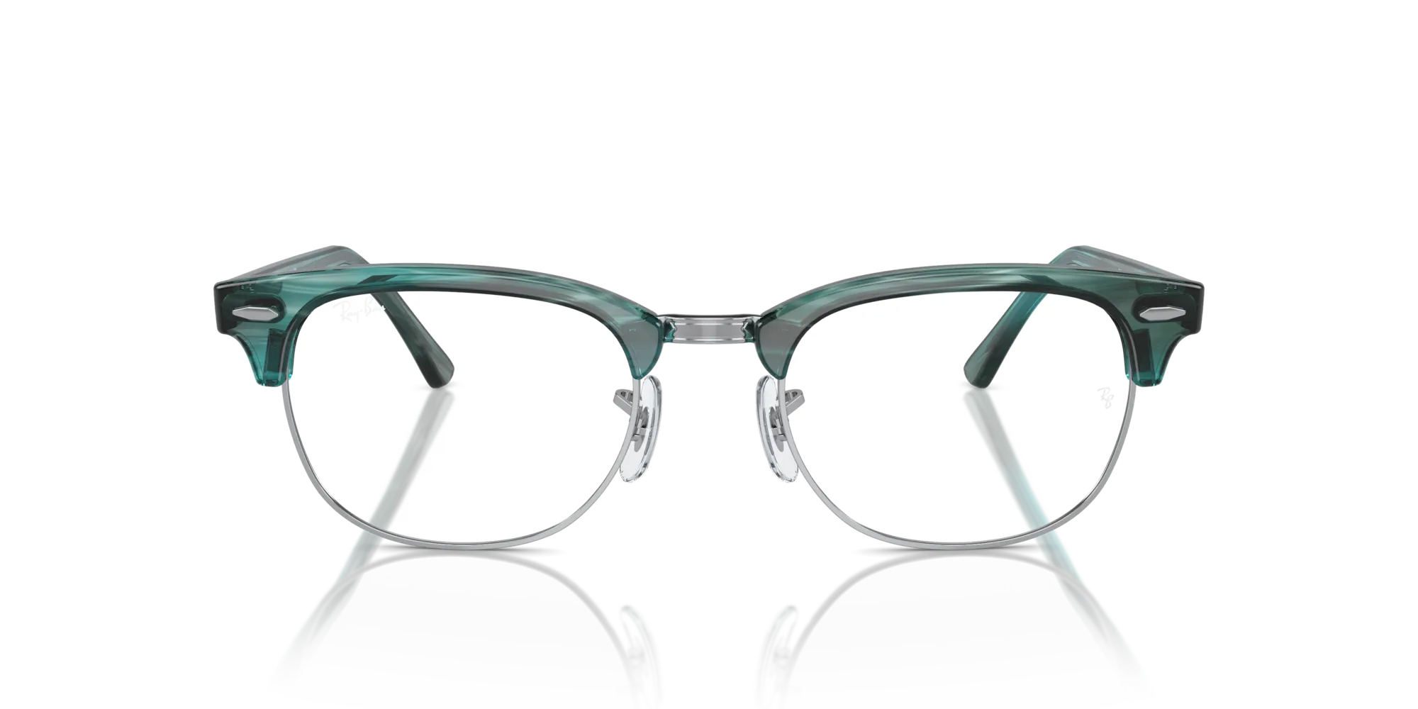 Ray - Ban RX5154 CLUBMASTER 8377 Montature da vista Acetato Verde Trasparente Squadrata Normale - immagine 3