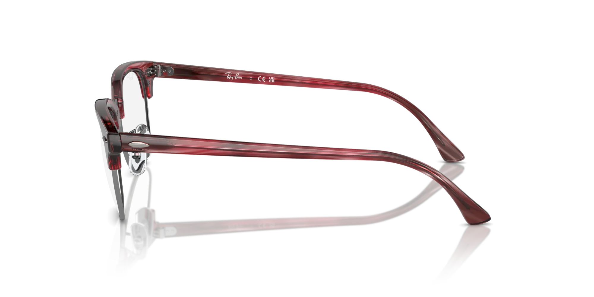 Ray - Ban RX5154 CLUBMASTER 8376 Montature da vista Acetato Rosso Trasparente Squadrata Normale - immagine 4