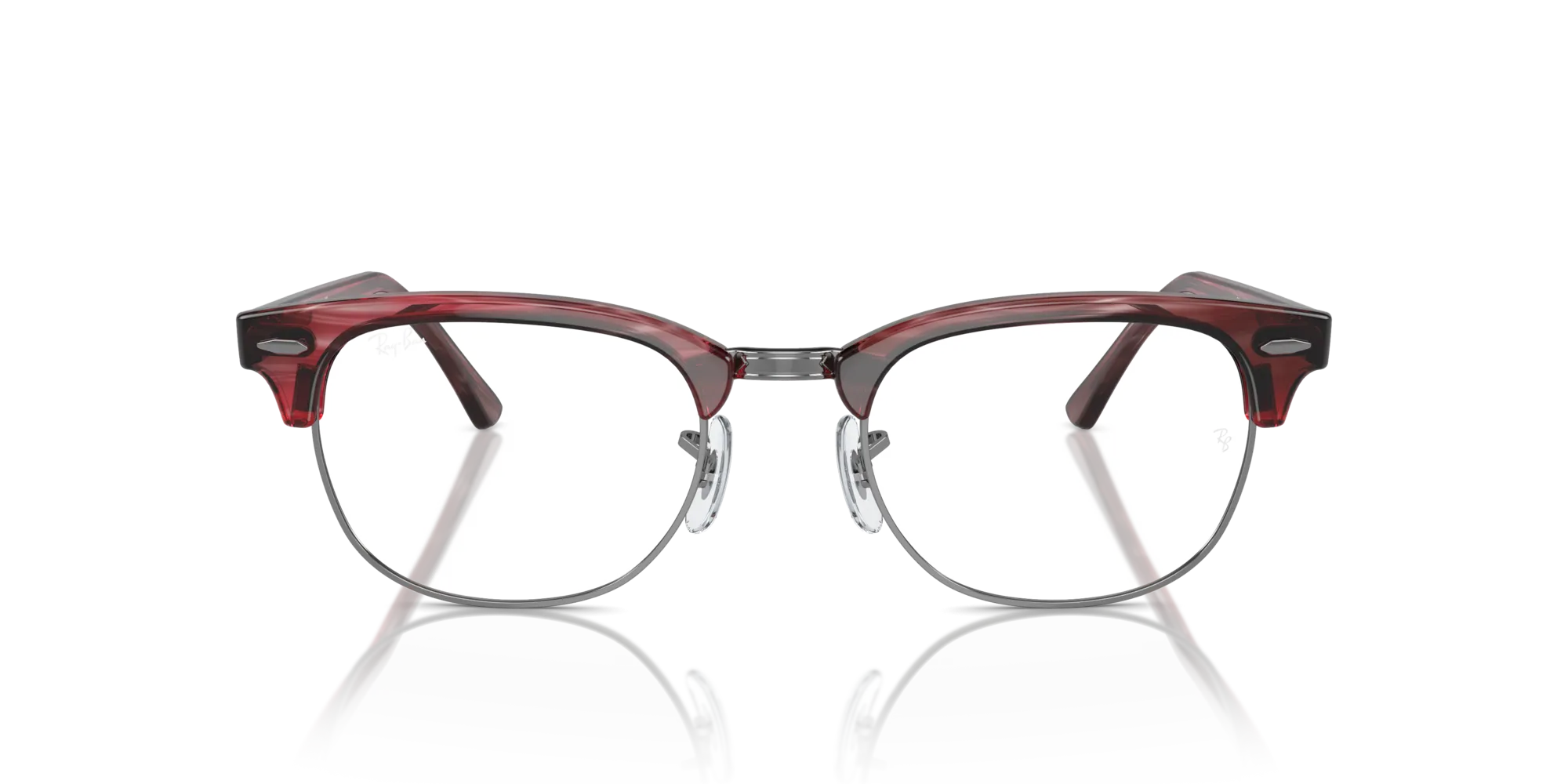 Ray - Ban RX5154 CLUBMASTER 8376 Montature da vista Acetato Rosso Trasparente Squadrata Normale - immagine 3