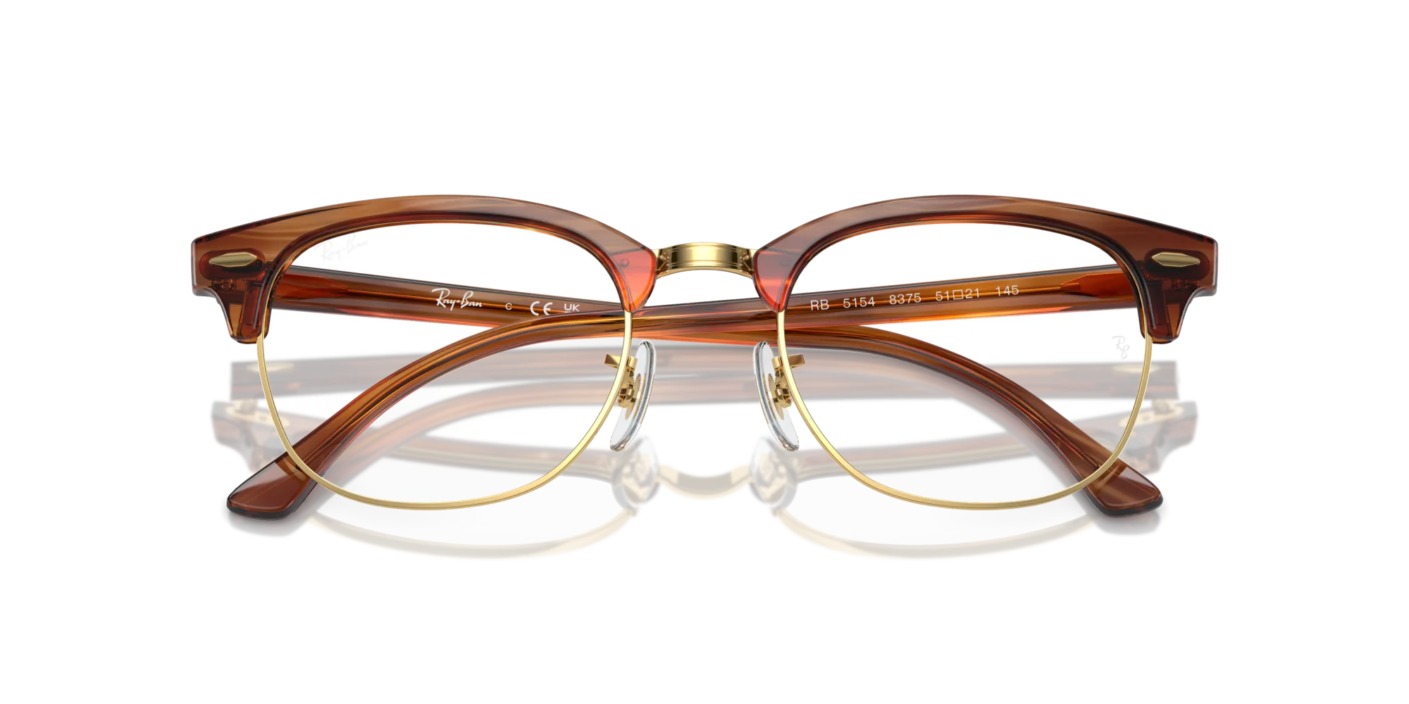 Ray - Ban RX5154 CLUBMASTER 8375 Montature da vista Acetato Tartaruga Trasparente Squadrata Normale - immagine 2
