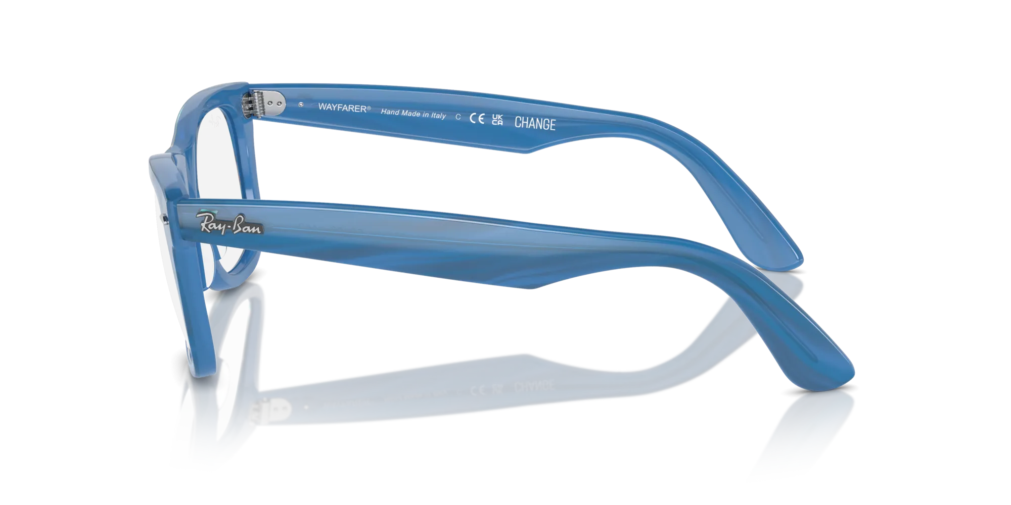 Ray - Ban RX4340V WAYFARER EASE 8384 Montature da vista Acetato Blu Trasparente Squadrata Normale - immagine 4