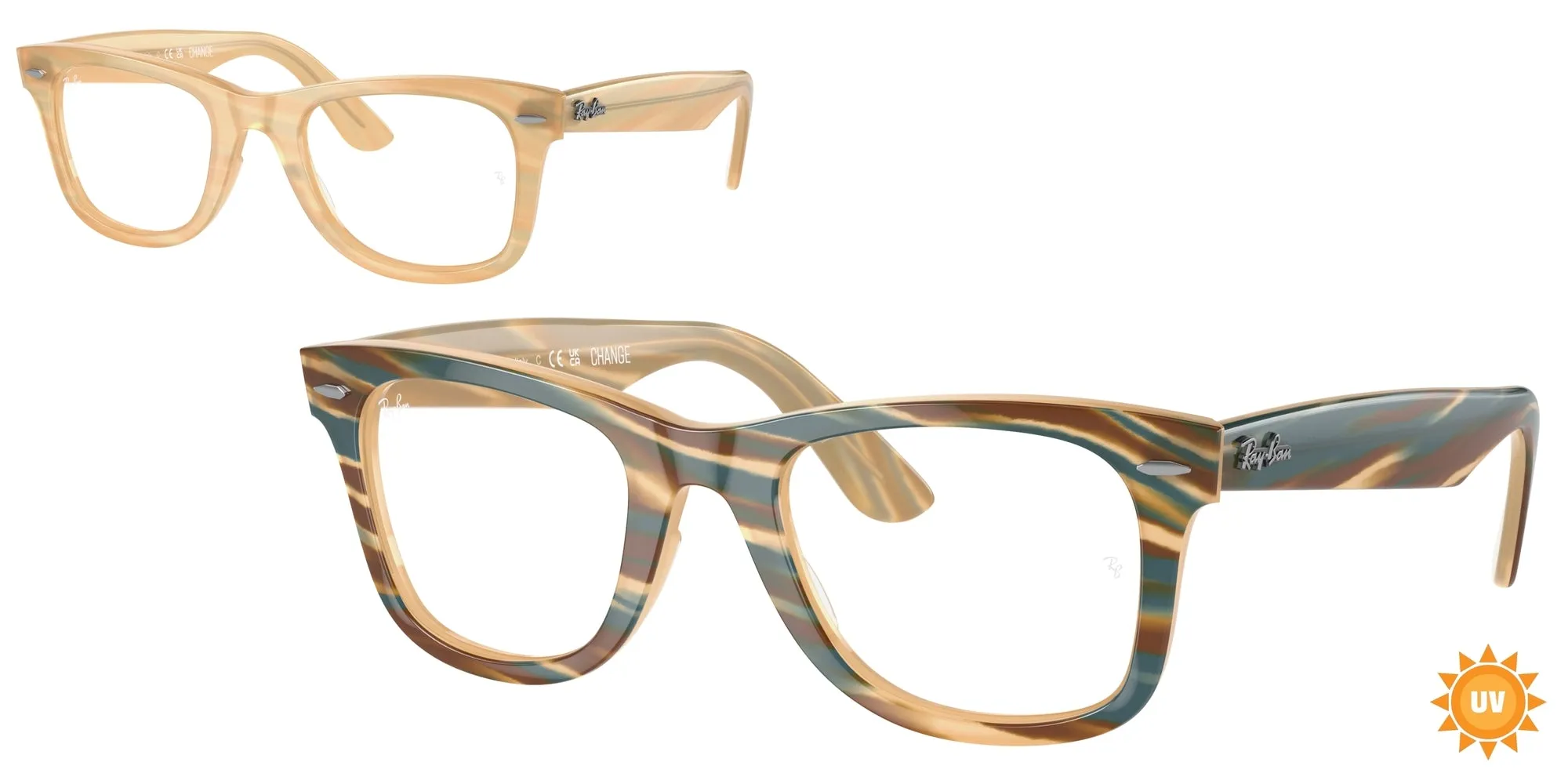 Ray - Ban RX4340V WAYFARER EASE 8383 Montature da vista Acetato Marrone Trasparente Squadrata Normale - immagine 1