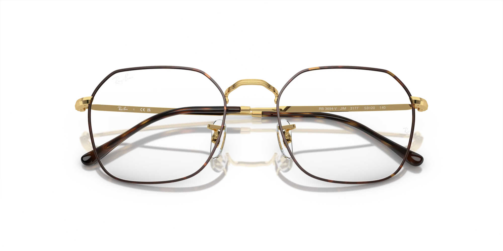 Ray - Ban RX3694V JIM 3177 Montature da vista Metallo Tartaruga Trasparente Geometrica Normale - immagine 2