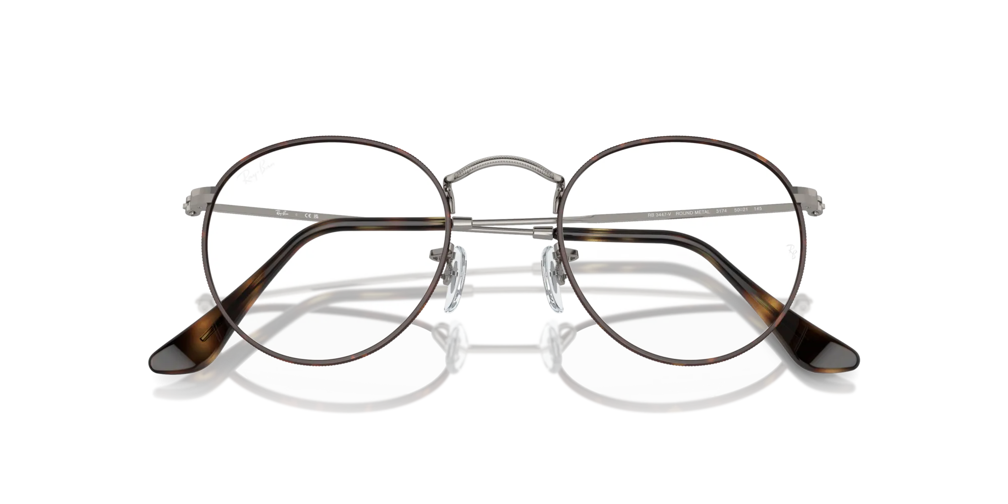 Ray - Ban RX3447V ROUND METAL 3174 Montature da vista Metallo Tartaruga Trasparente Rotonda Normale - immagine 2