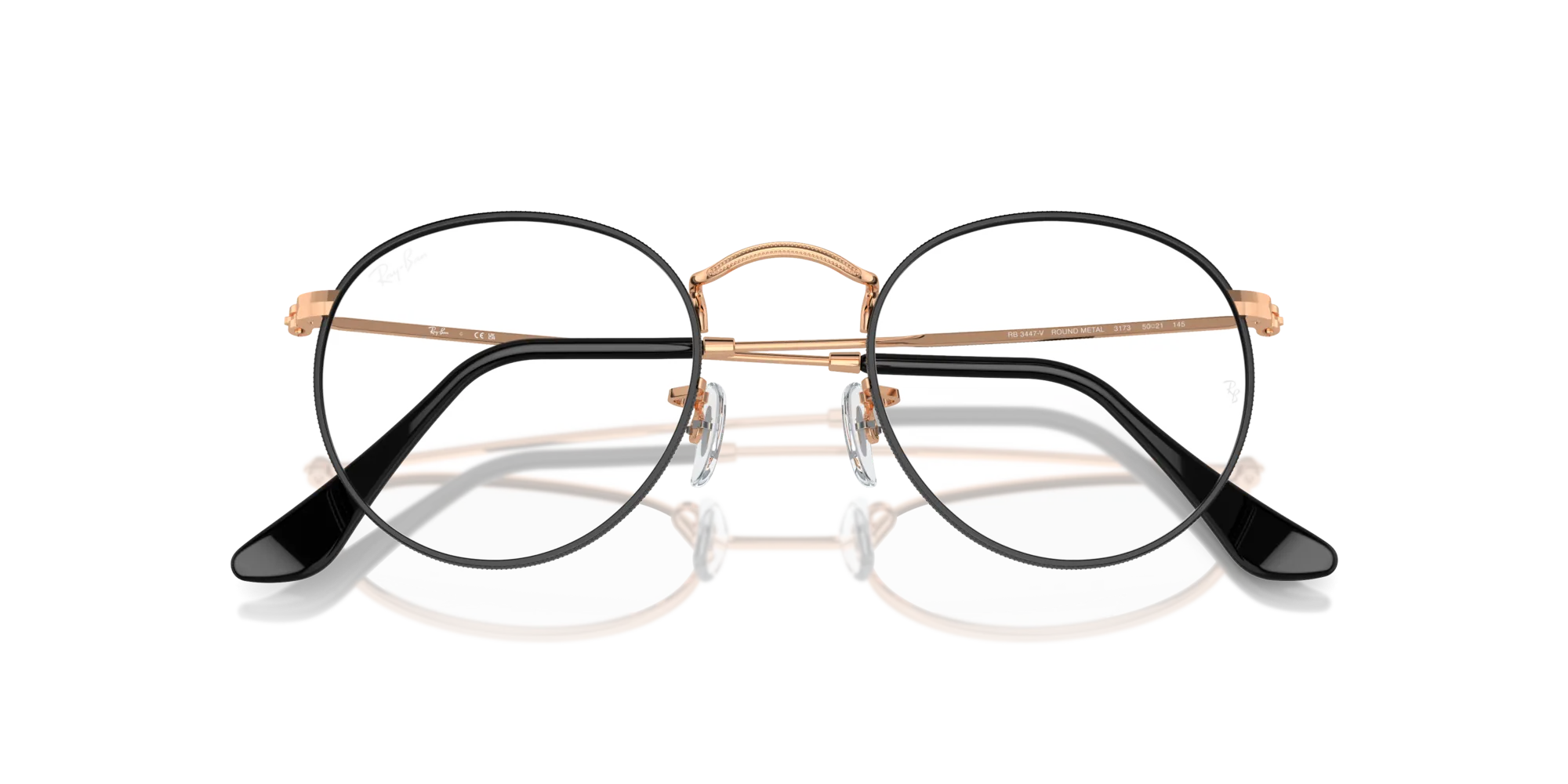 Ray - Ban RX3447V ROUND METAL 3173 Montature da vista Metallo Nero Trasparente Rotonda Normale - immagine 2