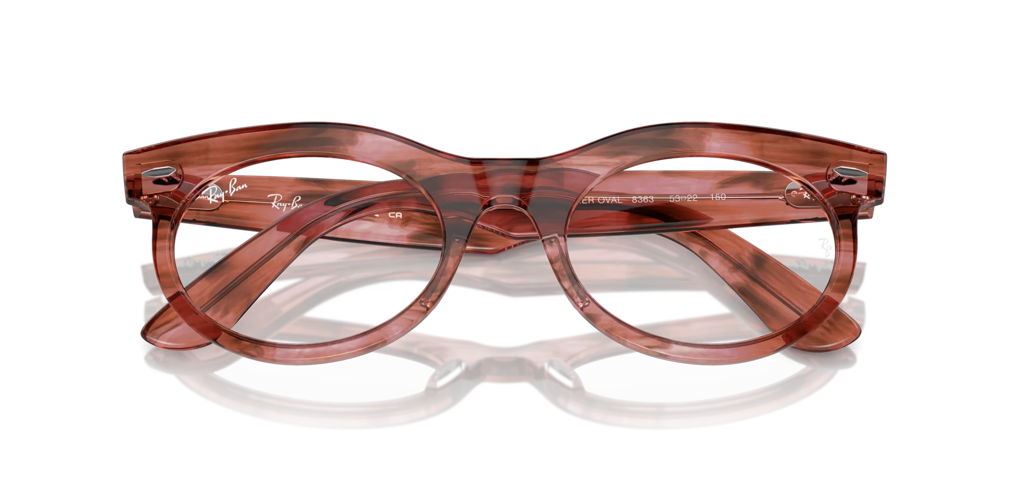 Ray - Ban RX2242V WAYFARER OVAL 8363 Montature da vista Acetato Rosa Trasparente Rotonda Normale - immagine 2