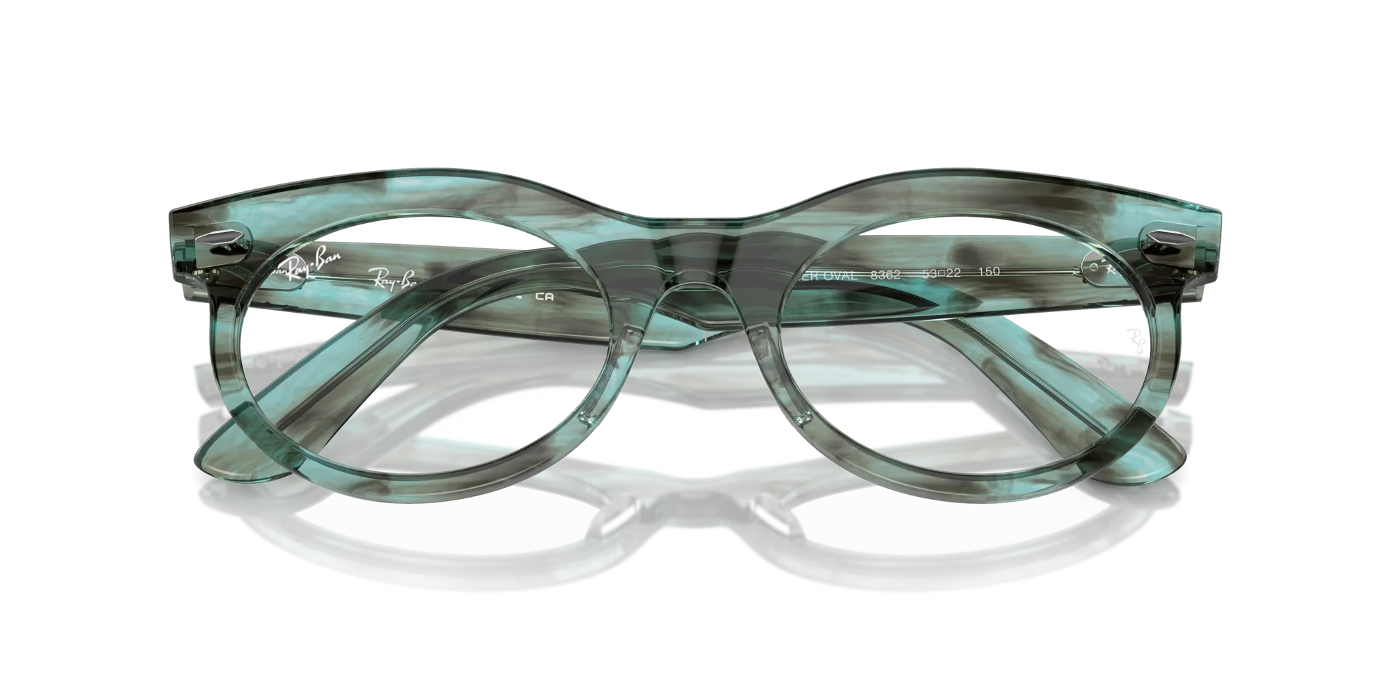 Ray - Ban RX2242V WAYFARER OVAL 8362 Montature da vista Acetato Verde Trasparente Rotonda Normale - immagine 2