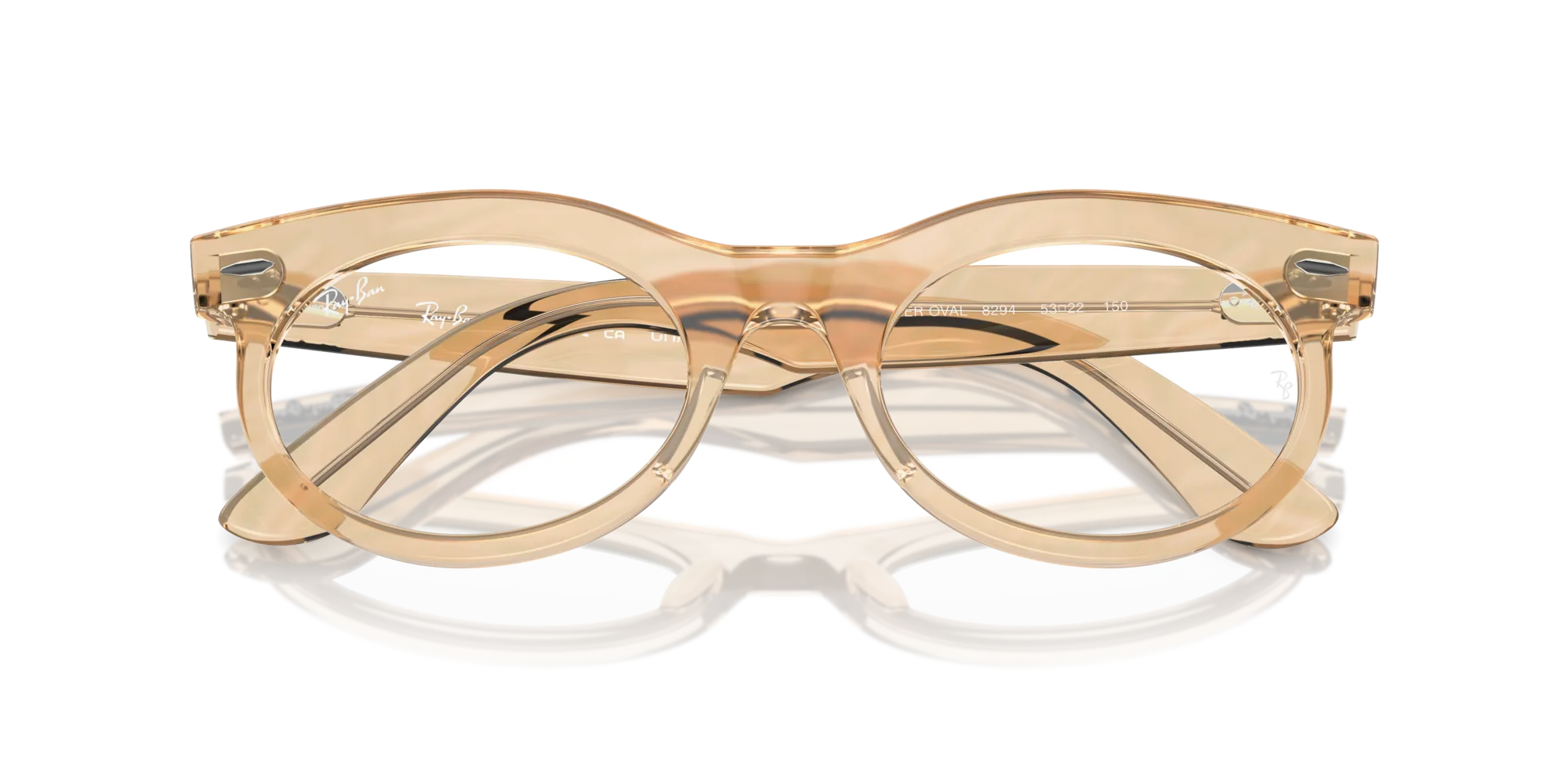 Ray - Ban RX2242V WAYFARER OVAL 8294 Montature da vista Acetato Marrone Trasparente Rotonda Normale - immagine 2