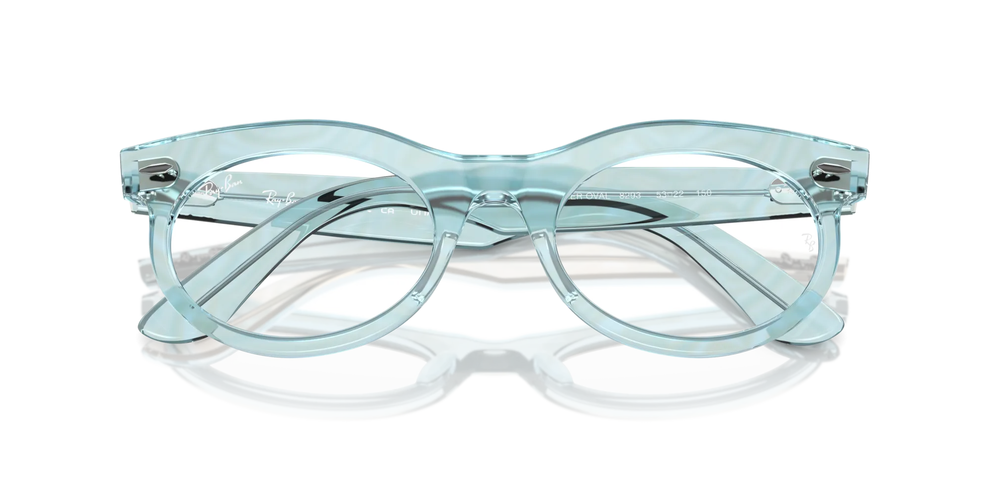 Ray - Ban RX2242V WAYFARER OVAL 8293 Montature da vista Acetato Azzurro Trasparente Rotonda Normale - immagine 2