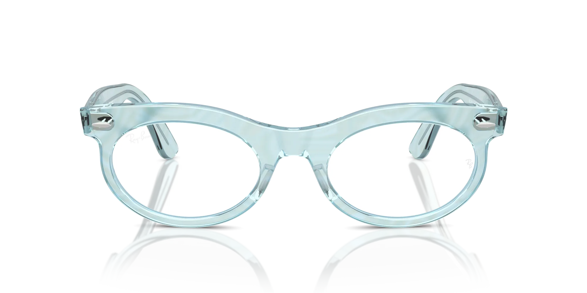 Ray - Ban RX2242V WAYFARER OVAL 8293 Montature da vista Acetato Azzurro Trasparente Rotonda Normale - immagine 3
