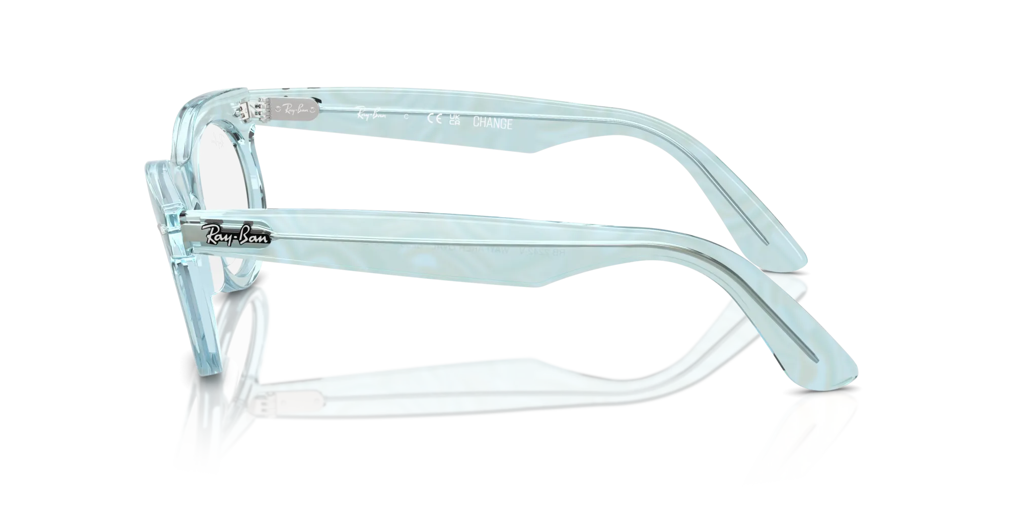 Ray - Ban RX2242V WAYFARER OVAL 8293 Montature da vista Acetato Azzurro Trasparente Rotonda Normale - immagine 4