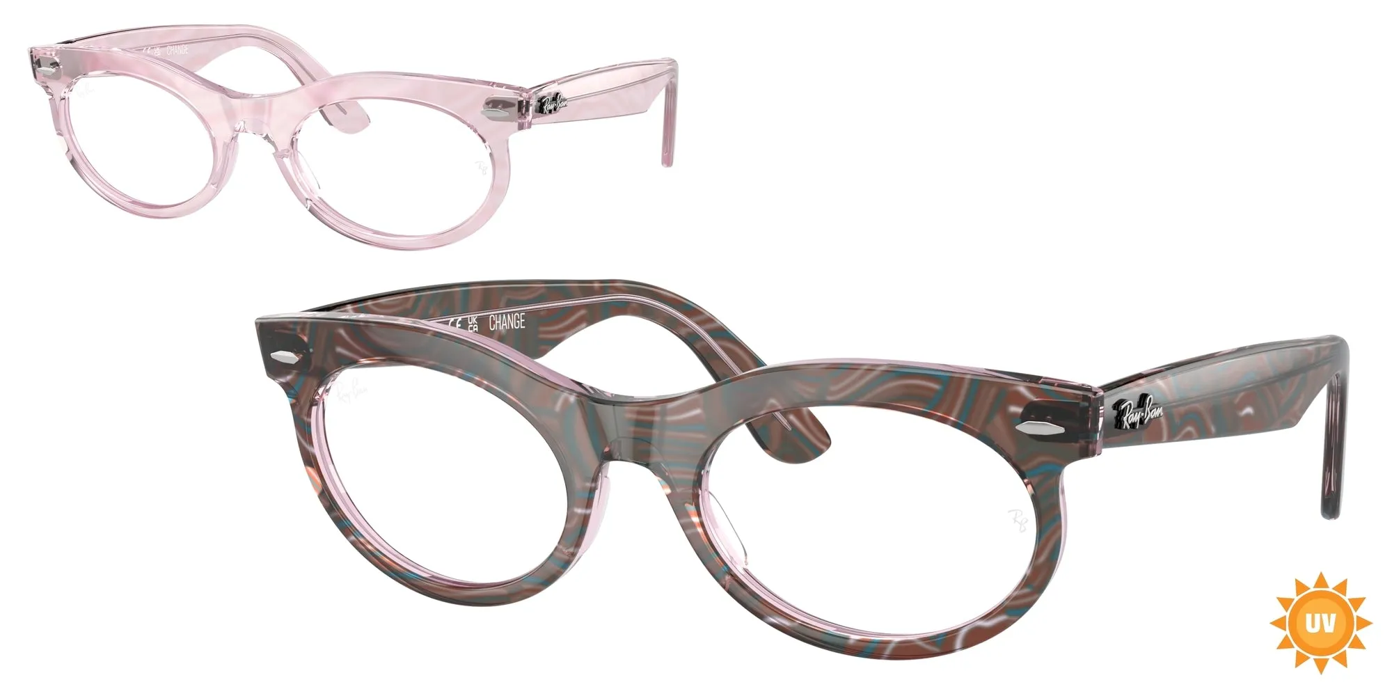 Ray - Ban RX2242V WAYFARER OVAL 8292 Montature da vista Acetato Viola Trasparente Rotonda Normale - immagine 1