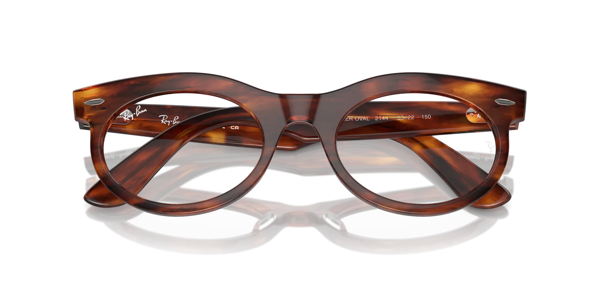Ray - Ban RX2242V WAYFARER OVAL 2144 Montature da vista Acetato Marrone Trasparente Rotonda Normale - immagine 2