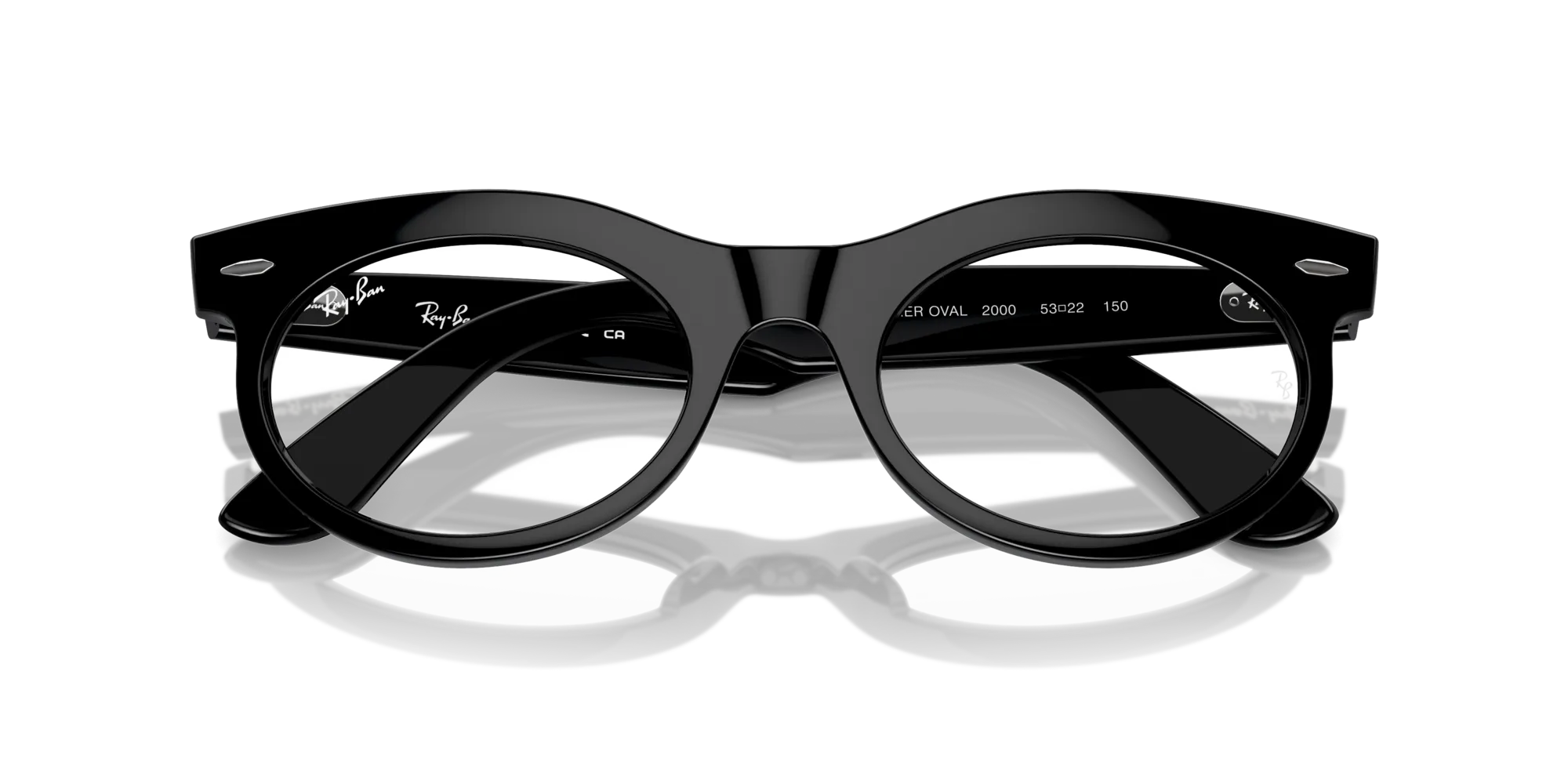 Ray - Ban RX2242V WAYFARER OVAL 2000 Montature da vista Acetato Nero Trasparente Rotonda Normale - immagine 2