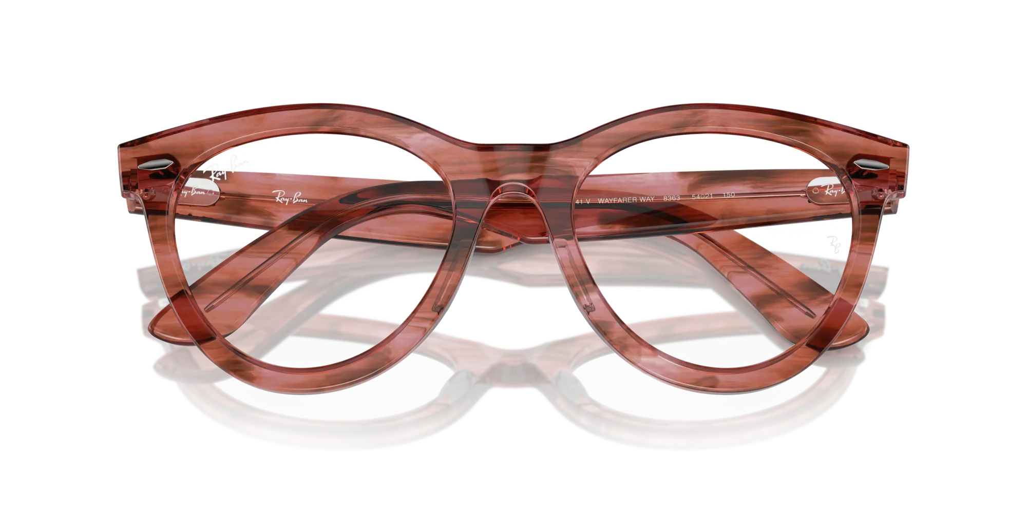 Ray - Ban RX2241V WAYFARER WAY 8363 Montature da vista Acetato Rosa Trasparente Rotonda Normale - immagine 2