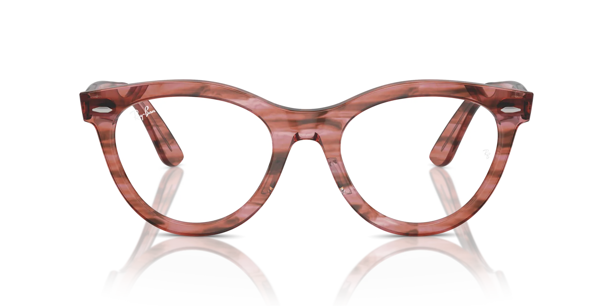Ray - Ban RX2241V WAYFARER WAY 8363 Montature da vista Acetato Rosa Trasparente Rotonda Normale - immagine 3