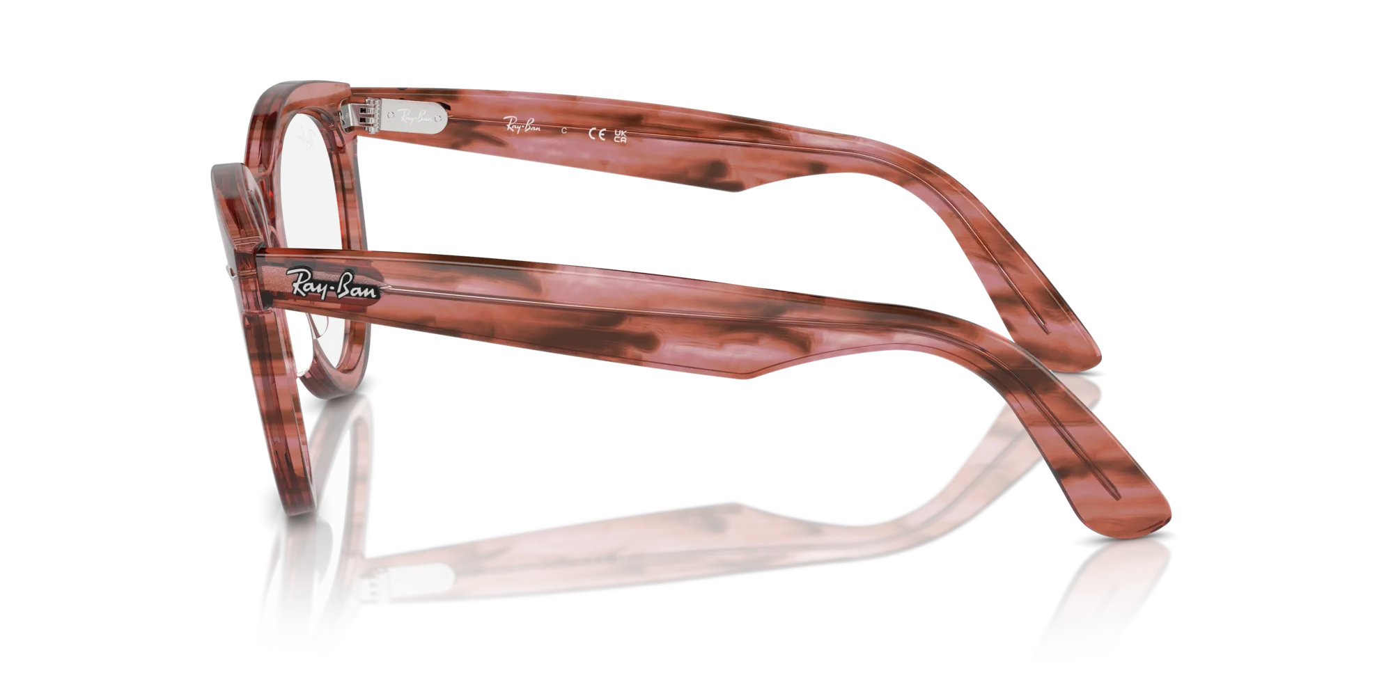 Ray - Ban RX2241V WAYFARER WAY 8363 Montature da vista Acetato Rosa Trasparente Rotonda Normale - immagine 4