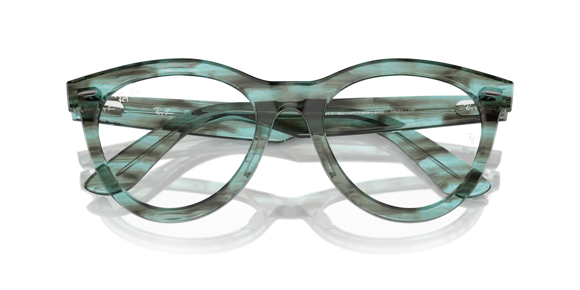 Ray - Ban RX2241V WAYFARER WAY 8362 Montature da vista Acetato Verde Trasparente Rotonda Normale - immagine 2