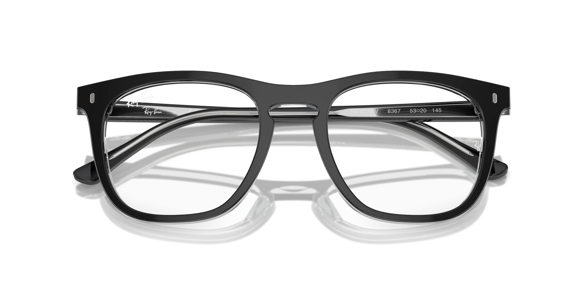 Ray - Ban RX2210V 8367 Montature da vista Acetato Grigio Trasparente Squadrata Normale - immagine 2