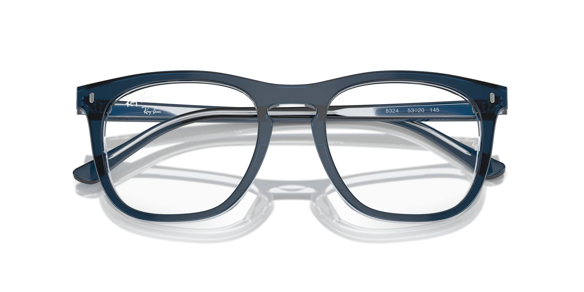 Ray - Ban RX2210V 8324 Montature da vista Acetato Blu Trasparente Squadrata Normale - immagine 2