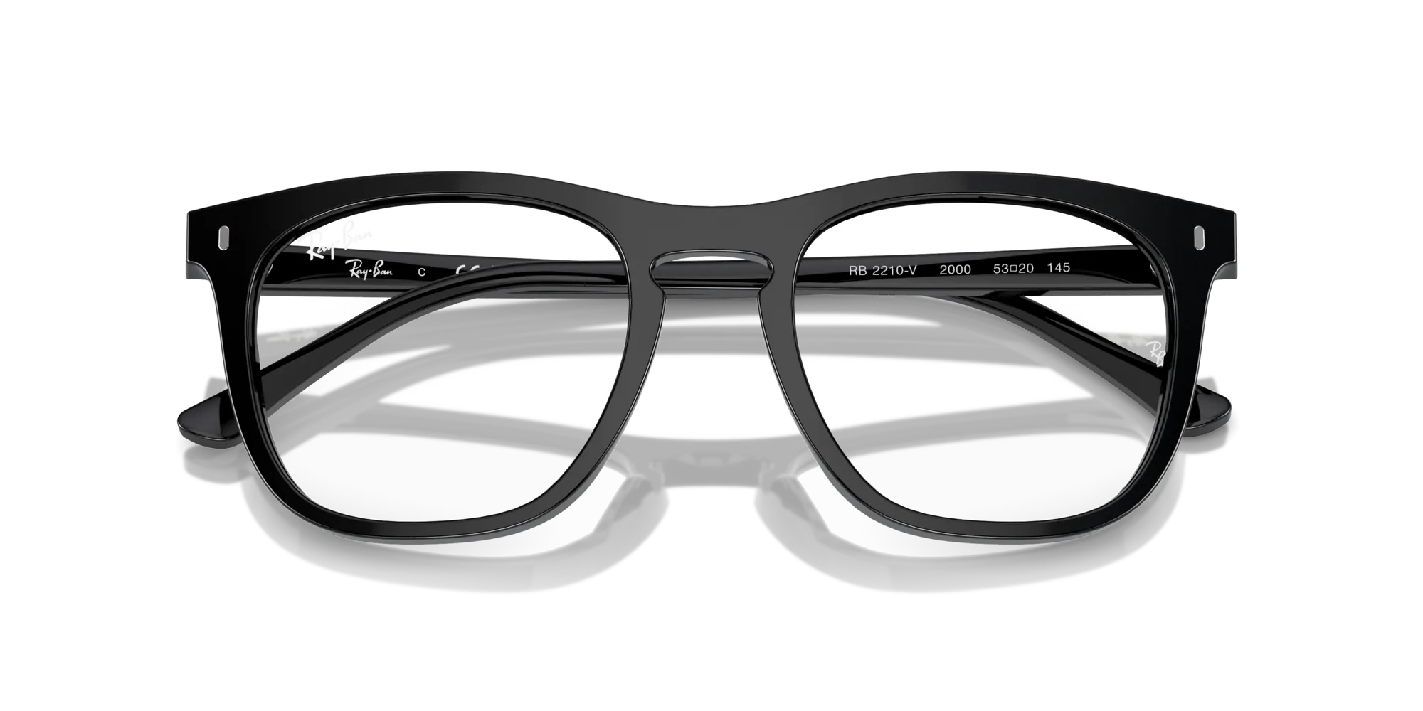 Ray - Ban RX2210V 2000 Montature da vista Acetato Nero Trasparente Squadrata Normale - immagine 2