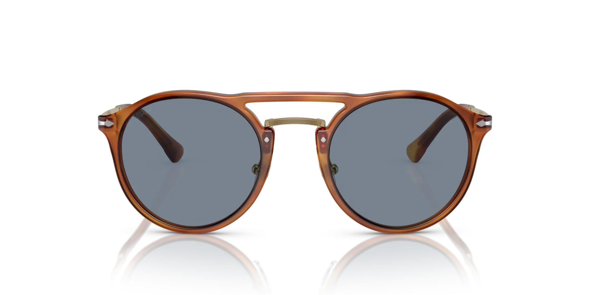 Persol PO3264S 96/56 Occhiali da sole Acetato Marrone Blu Pantos Normale - immagine 3