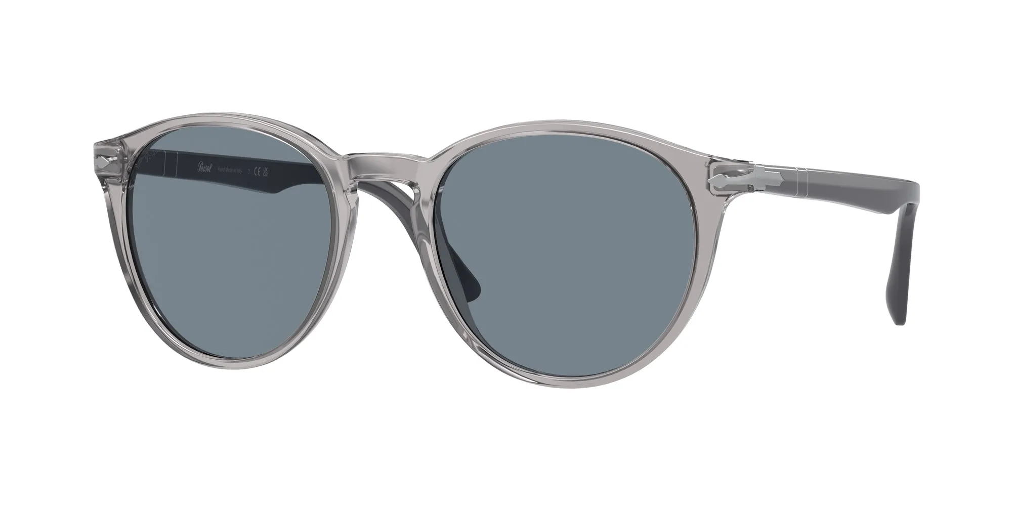 Persol PO3152S 113356 Occhiali da sole Acetato Grigio Blu Rotonda Normale - immagine 1