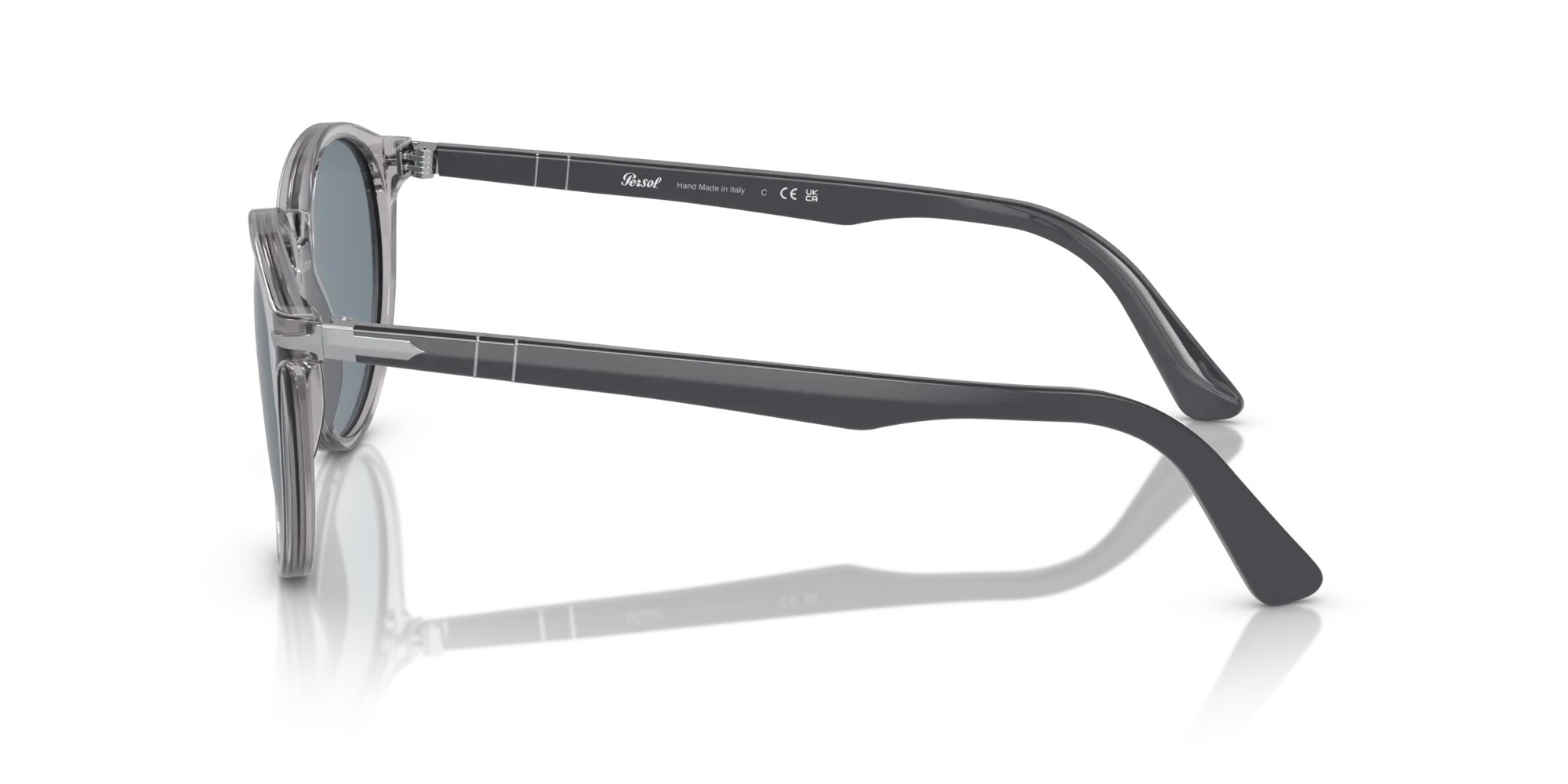Persol PO3152S 113356 Occhiali da sole Acetato Grigio Blu Rotonda Normale - immagine 4