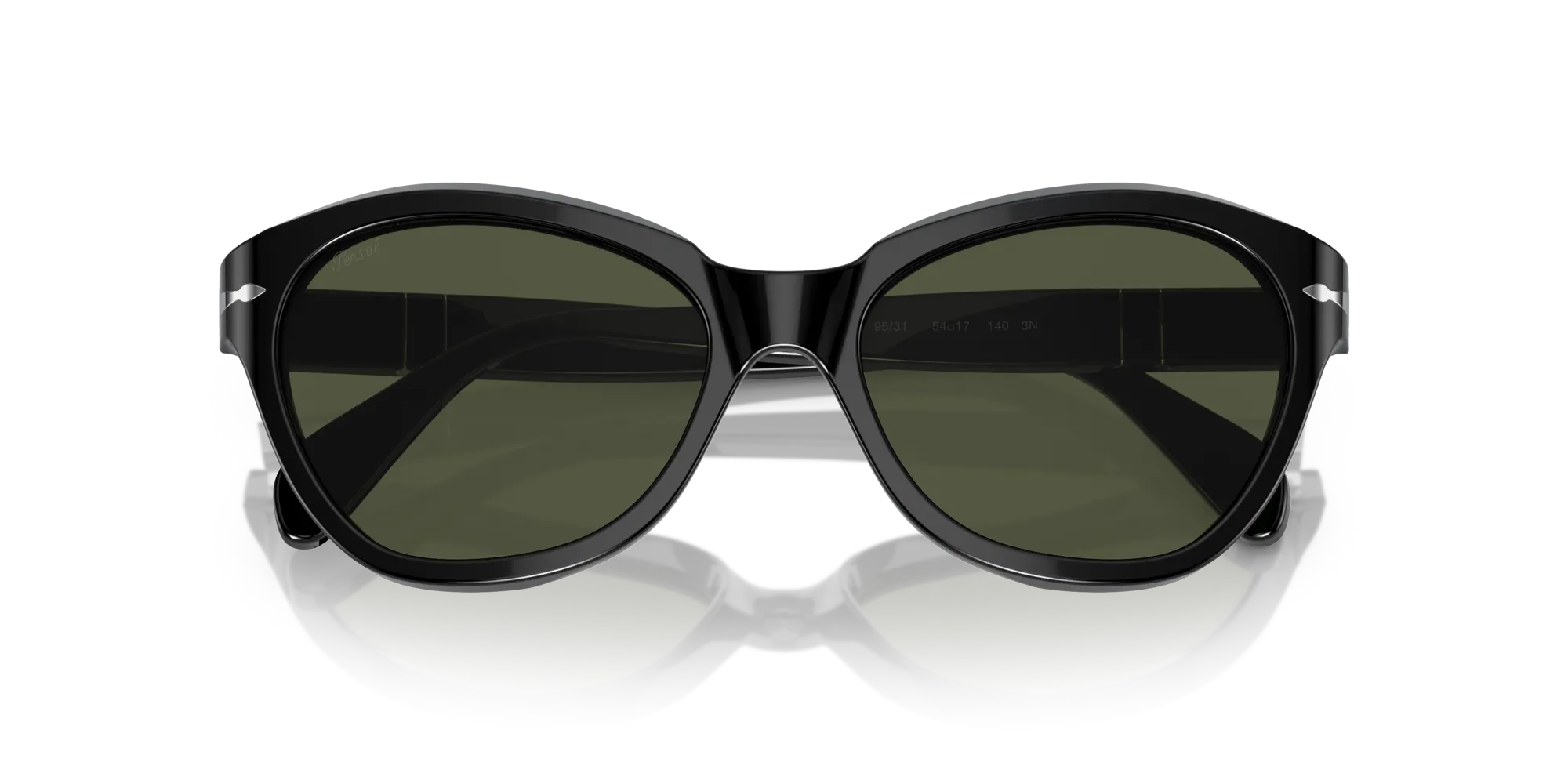 Persol PO0582S 95/31 Occhiali da sole Acetato Nero Verde Cat Eye Normale - immagine 2