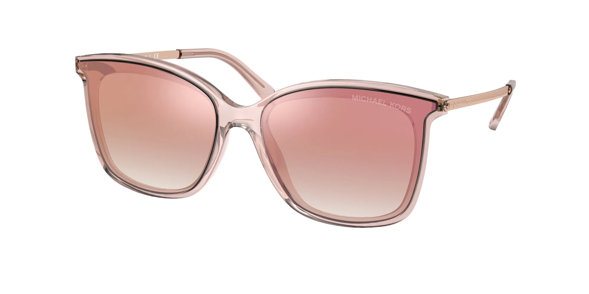 Michael Kors MK2079U ZERMATT 31756F Occhiali da sole Iniettato Rosa Oro Squadrata Normale Sfumato - immagine 1