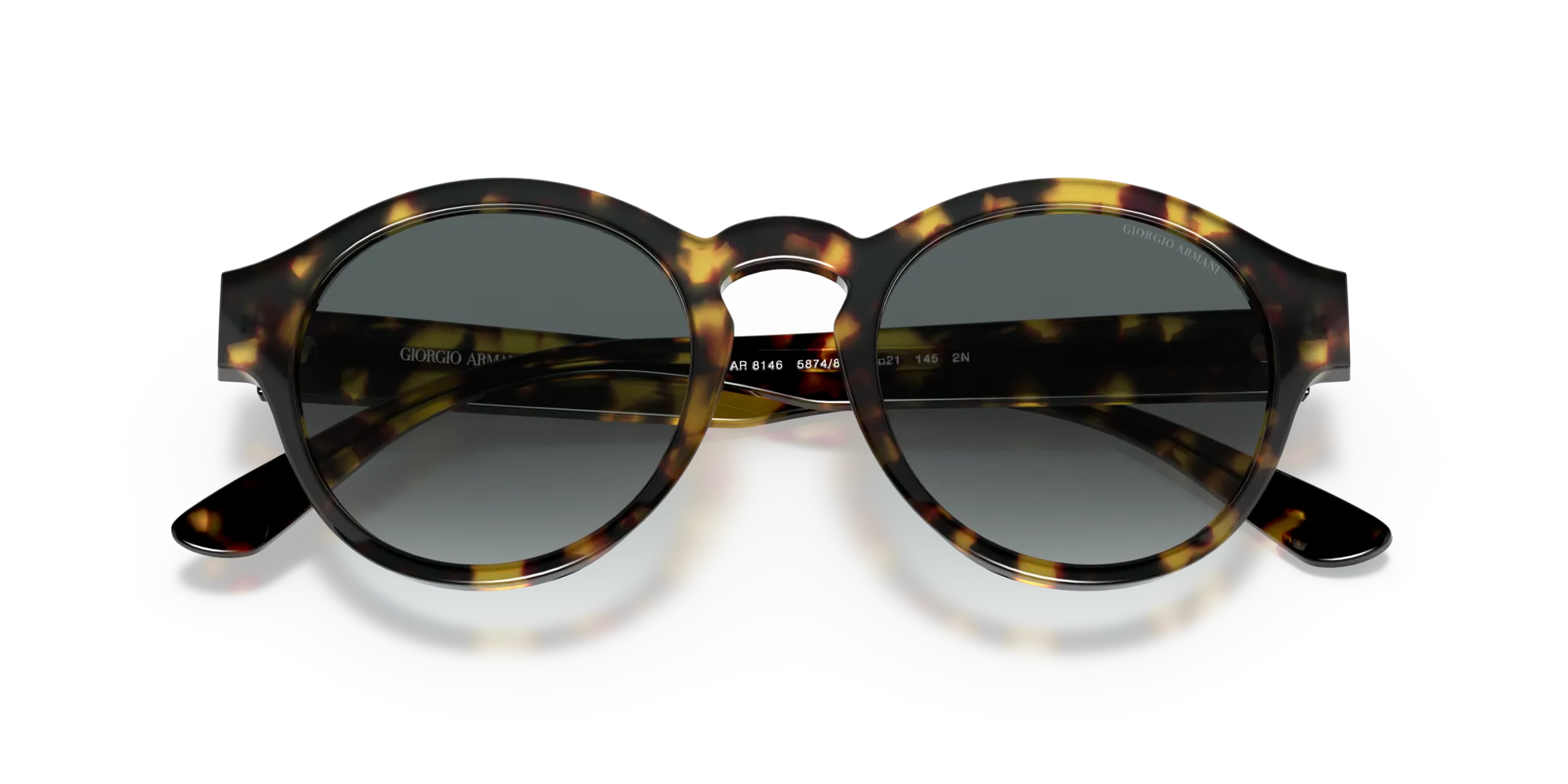 Giorgio Armani AR8146 587486 Occhiali da sole Acetato Tartaruga Blu Pantos Normale Sfumato - immagine 2