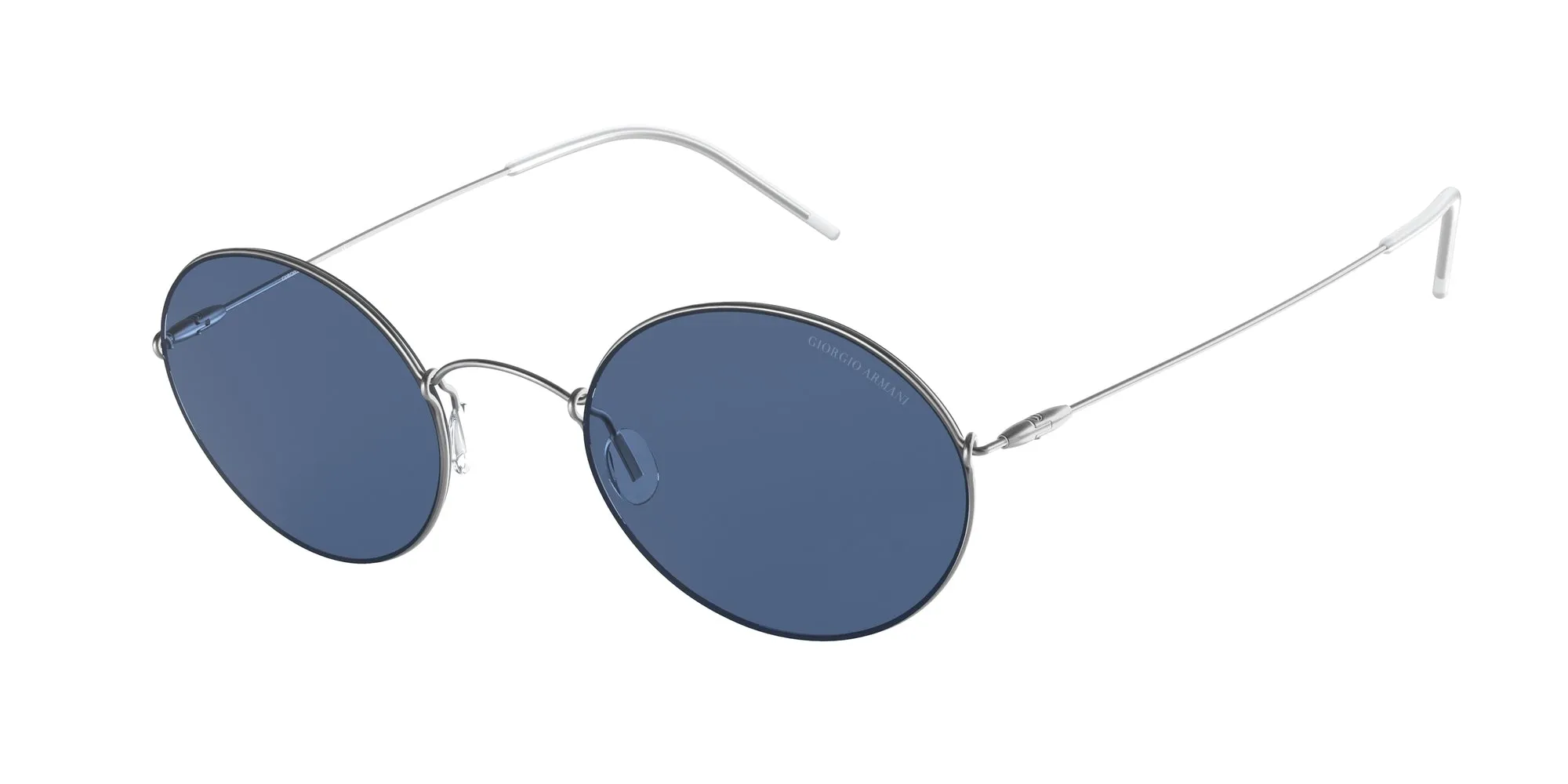 Giorgio Armani AR6115T 300380 Occhiali da sole Titanio Grigio Blu Rotonda Normale - immagine 1