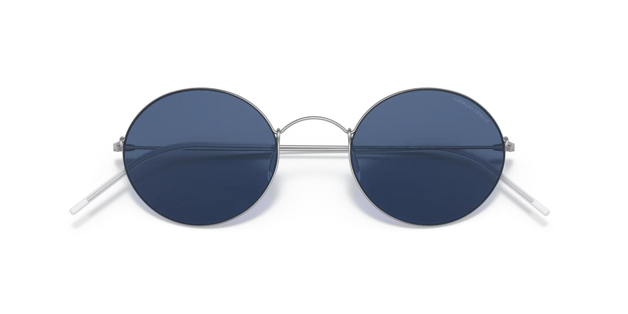 Giorgio Armani AR6115T 300380 Occhiali da sole Titanio Grigio Blu Rotonda - immagine 2