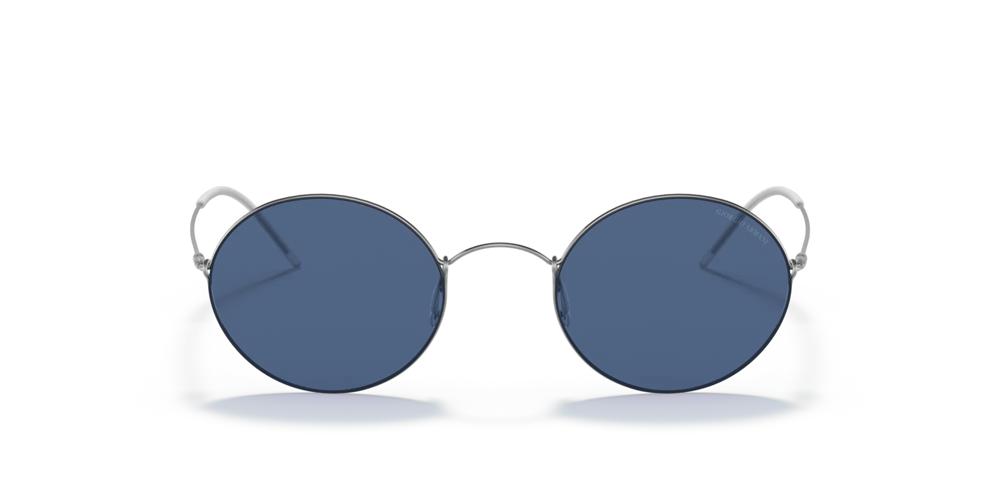 Giorgio Armani AR6115T 300380 Occhiali da sole Titanio Grigio Blu Rotonda - immagine 3