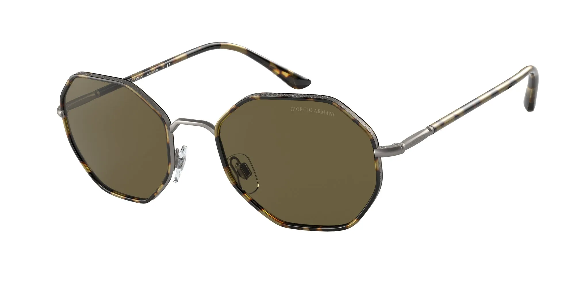 Giorgio Armani AR6112J 300373 Occhiali da sole Metallo Grigio Marrone Squadrata Normale - immagine 1