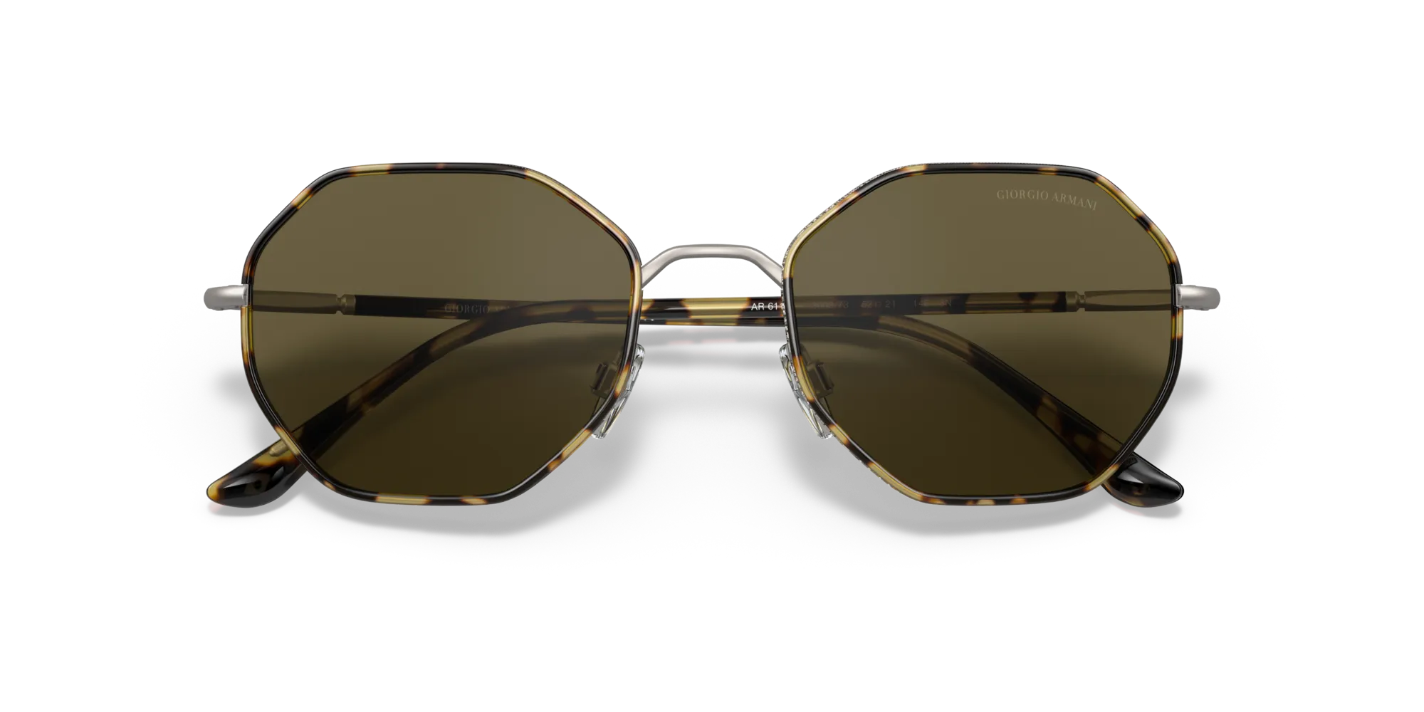 Giorgio Armani AR6112J 300373 Occhiali da sole Metallo Grigio Marrone Squadrata Normale - immagine 2
