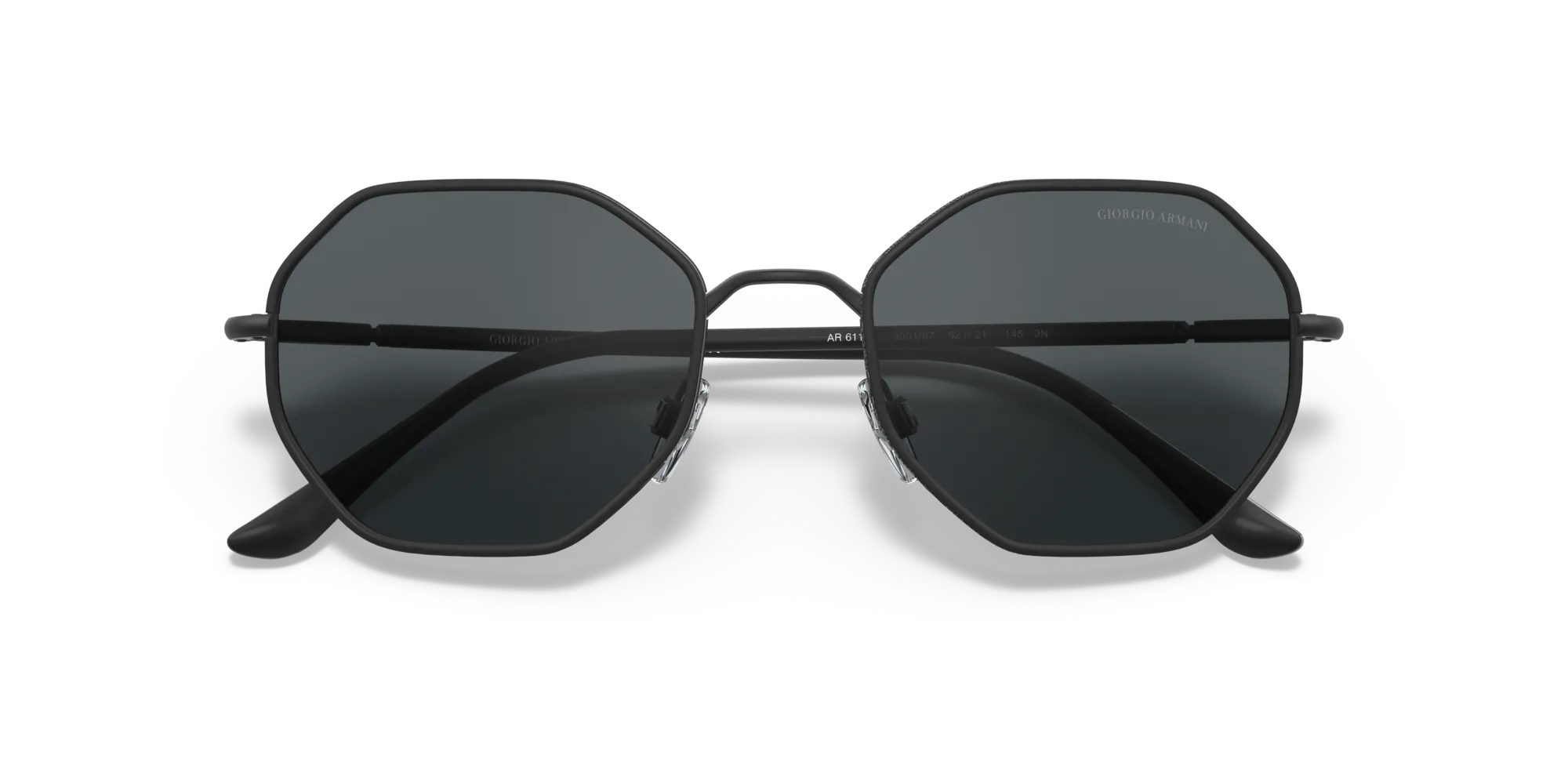 Giorgio Armani AR6112J 300187 Occhiali da sole Metallo Nero Grigio Squadrata Normale - immagine 2