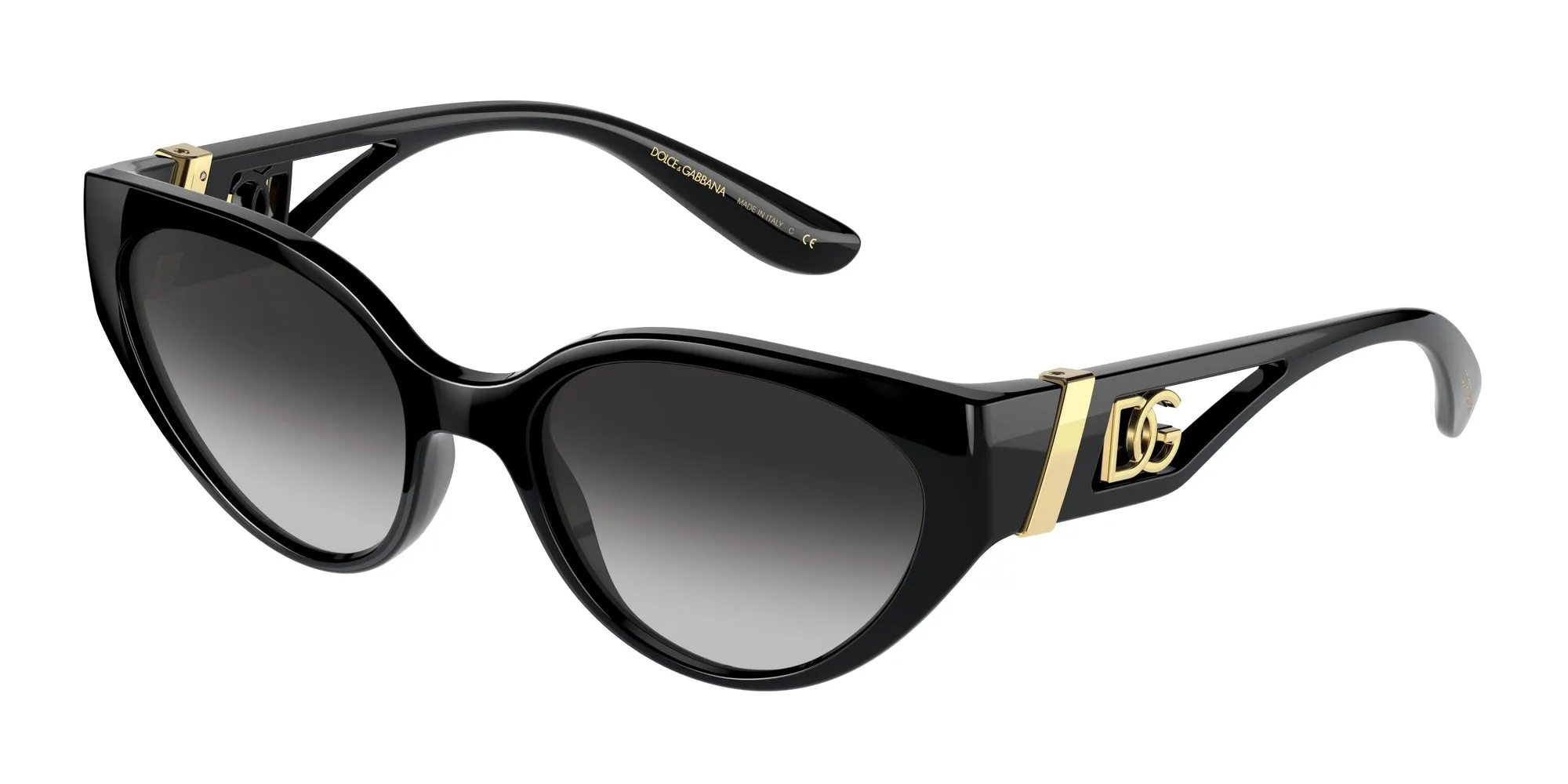 Dolce & Gabbana DG6146 501/8G Occhiali da sole Nylon Nero Grigio Cat Eye Normale Sfumato - immagine 1