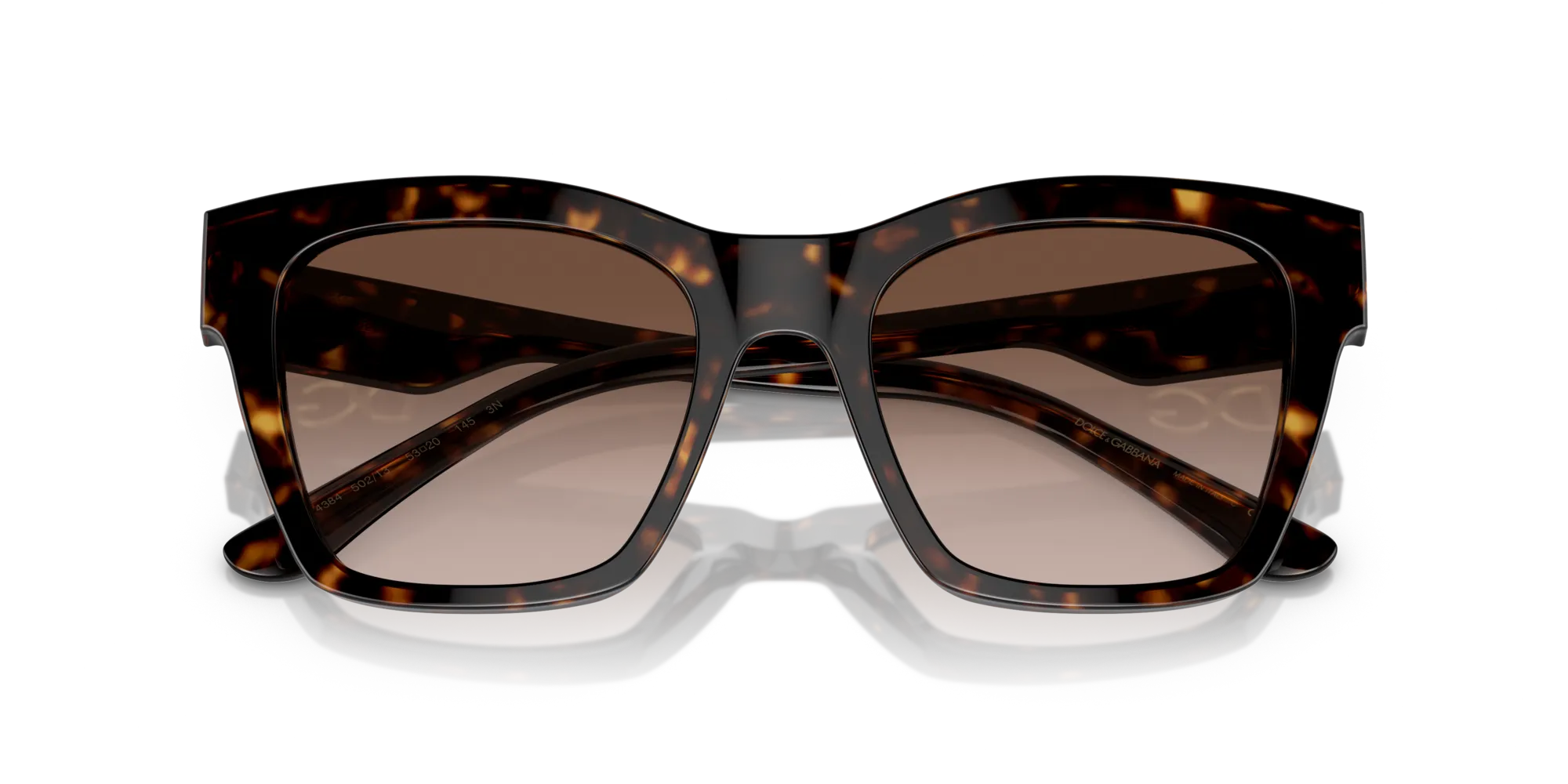 Dolce & Gabbana DG4384 502/13 Occhiali da sole Acetato Tartaruga Marrone Squadrata Normale Sfumato - immagine 2