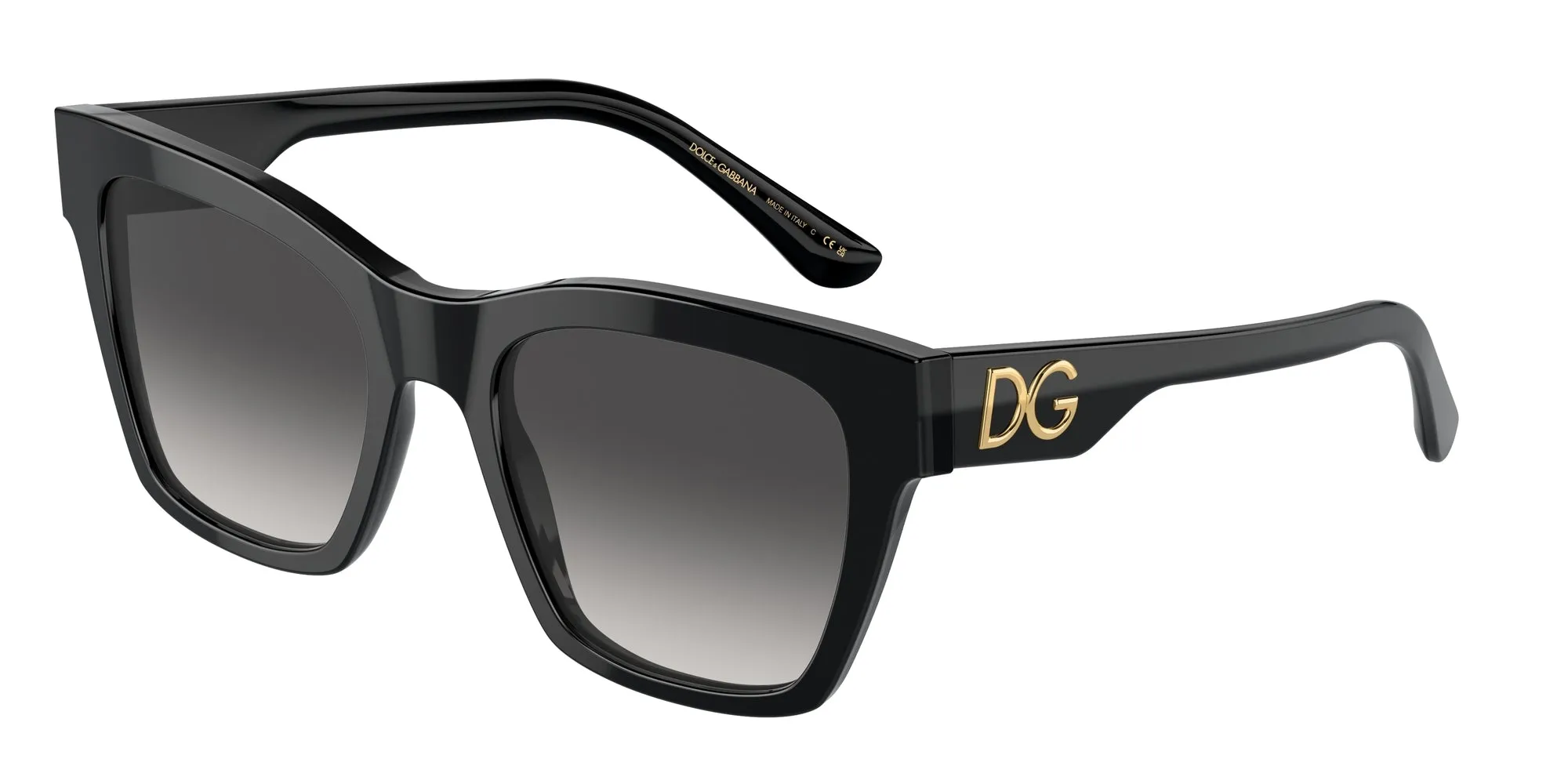 Dolce & Gabbana DG4384 501/8G Occhiali da sole Acetato Nero Grigio Squadrata Normale Sfumato - immagine 1