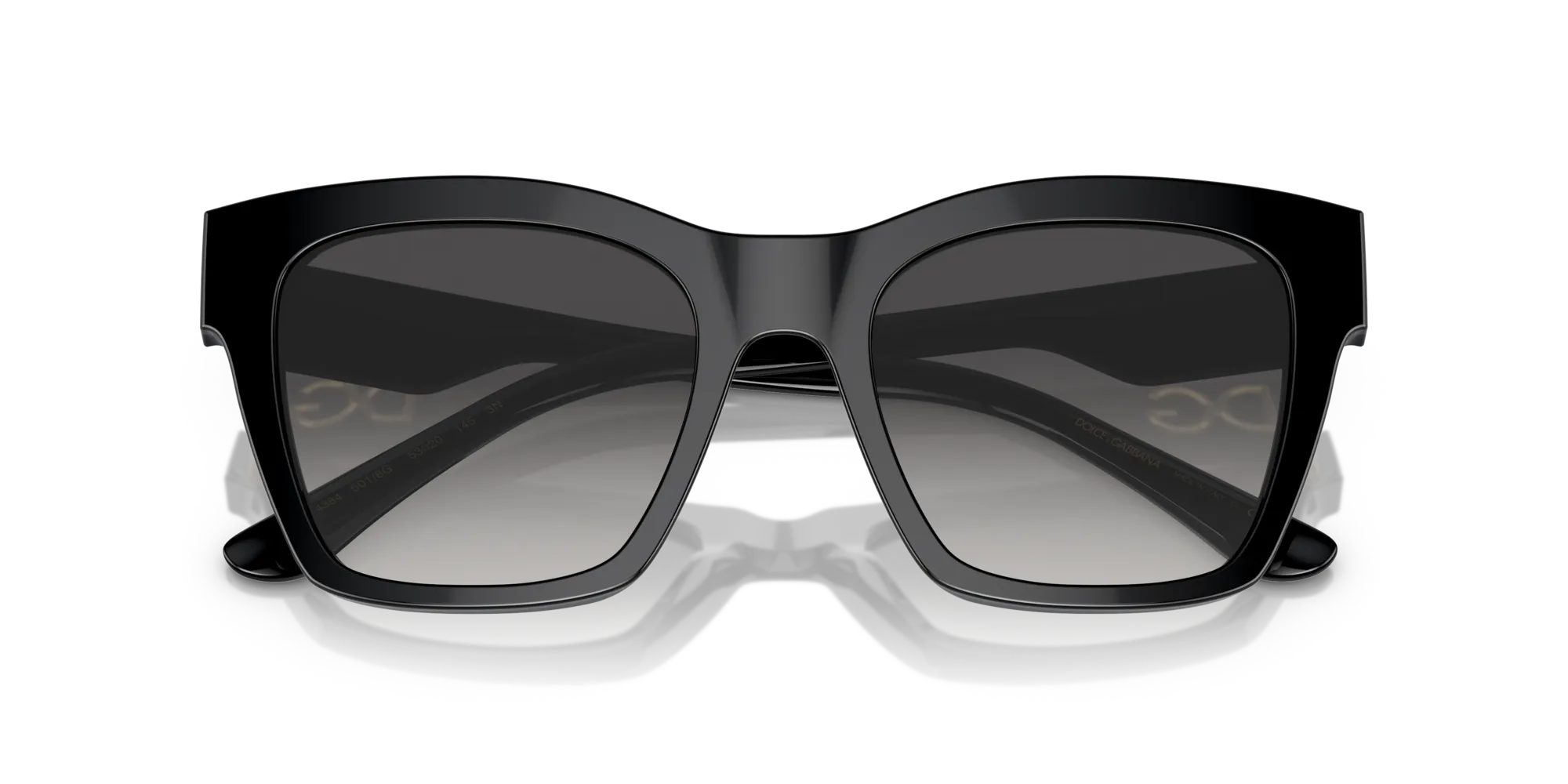 Dolce & Gabbana DG4384 501/8G Occhiali da sole Acetato Nero Grigio Squadrata Normale Sfumato - immagine 2
