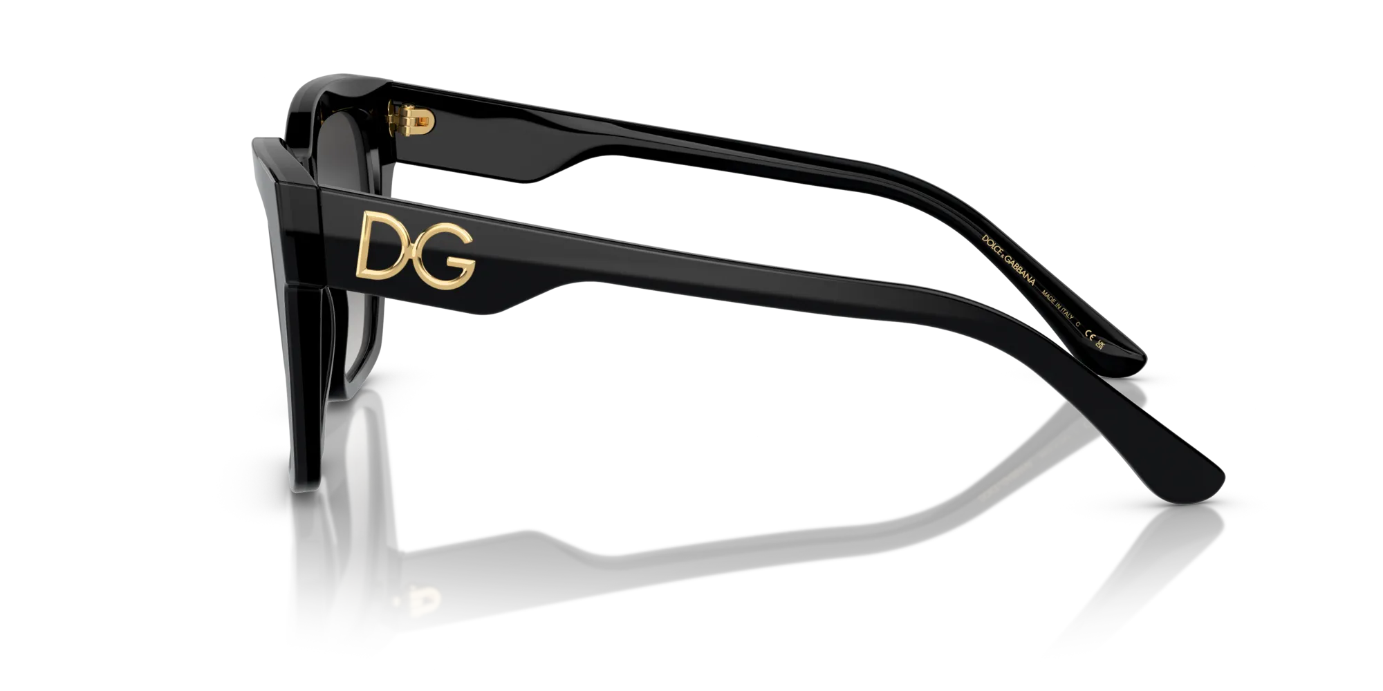 Dolce & Gabbana DG4384 501/8G Occhiali da sole Acetato Nero Grigio Squadrata Normale Sfumato - immagine 4