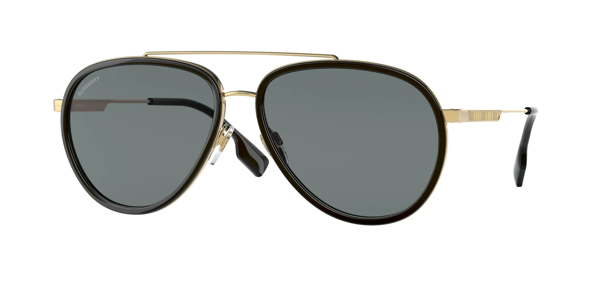 Burberry BE3125 OLIVER 101781 Occhiali da sole Metallo Oro Grigio Pilot Polarizzata - immagine 1