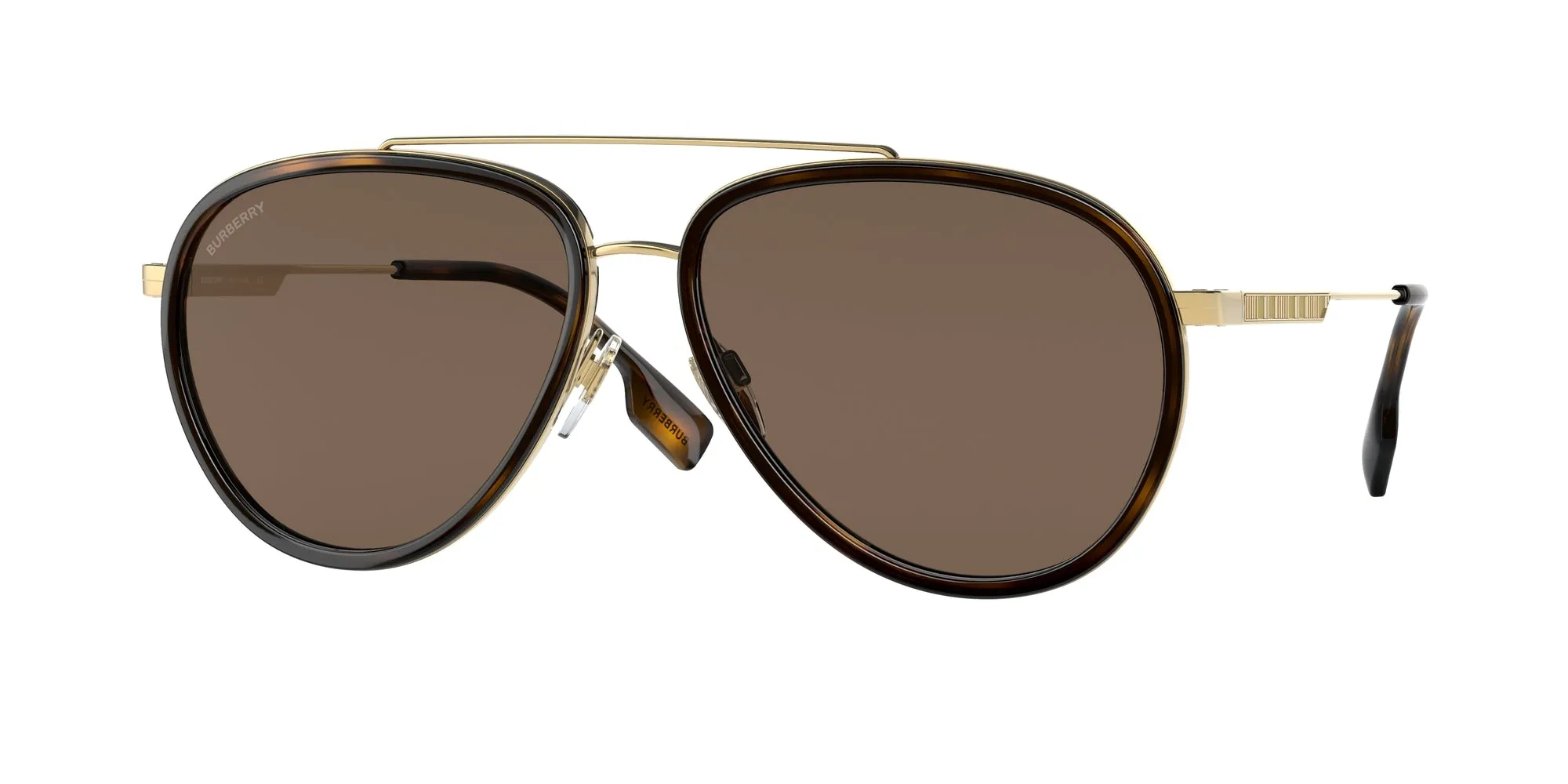 Burberry BE3125 OLIVER 101773 Occhiali da sole Metallo Oro Marrone Pilot Normale - immagine 1