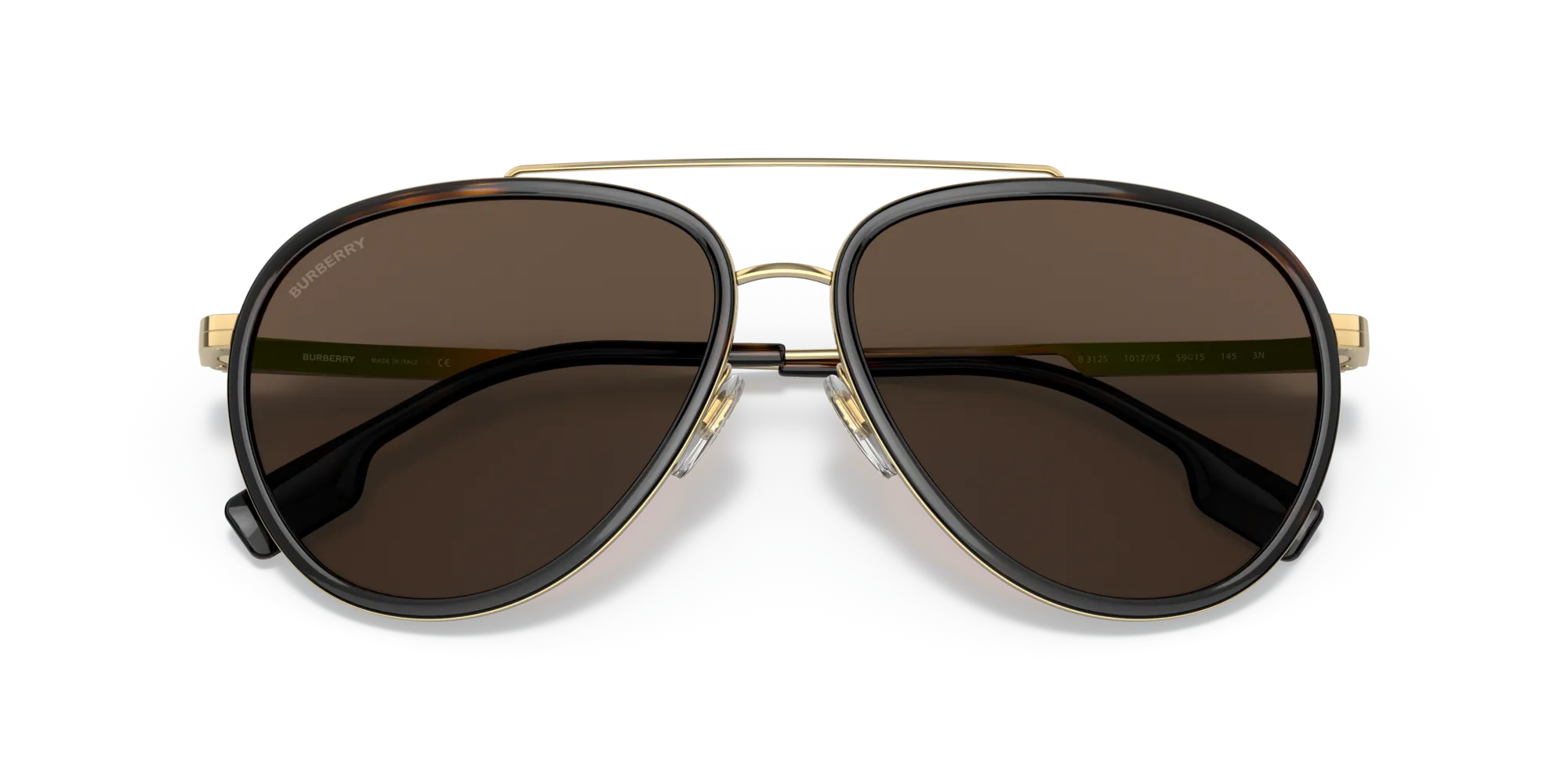 Burberry BE3125 OLIVER 101773 Occhiali da sole Metallo Oro Marrone Pilot Normale - immagine 2