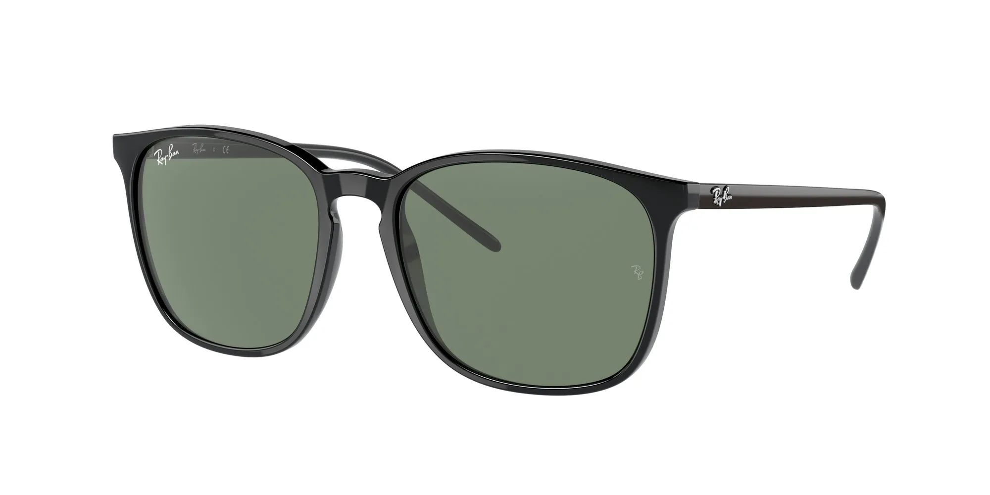 Ray - Ban RB4387F 901/71 Occhiali da sole Acetato Nero Verde Squadrata Normale - immagine 1